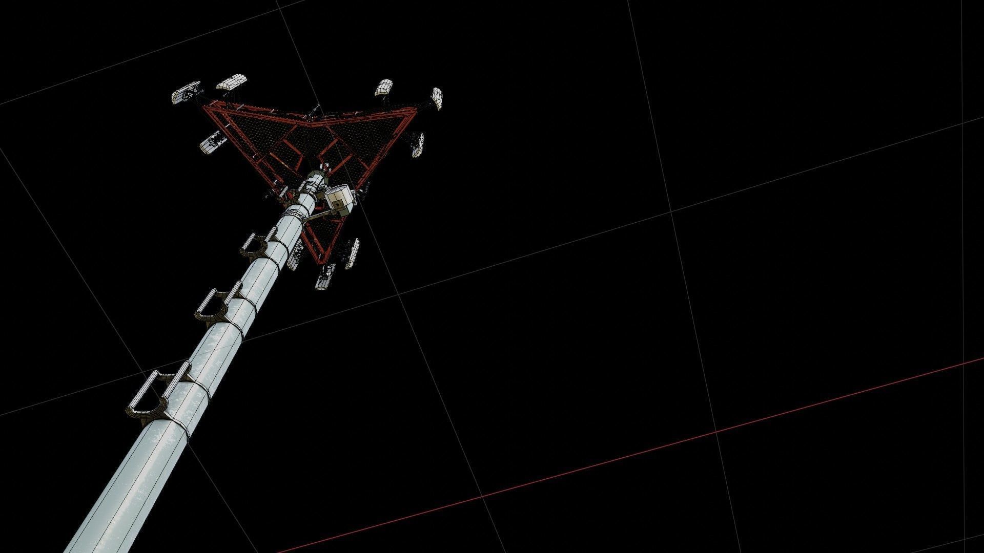 cell-phone communication tower with 4k textures Low-poly 3D model_13