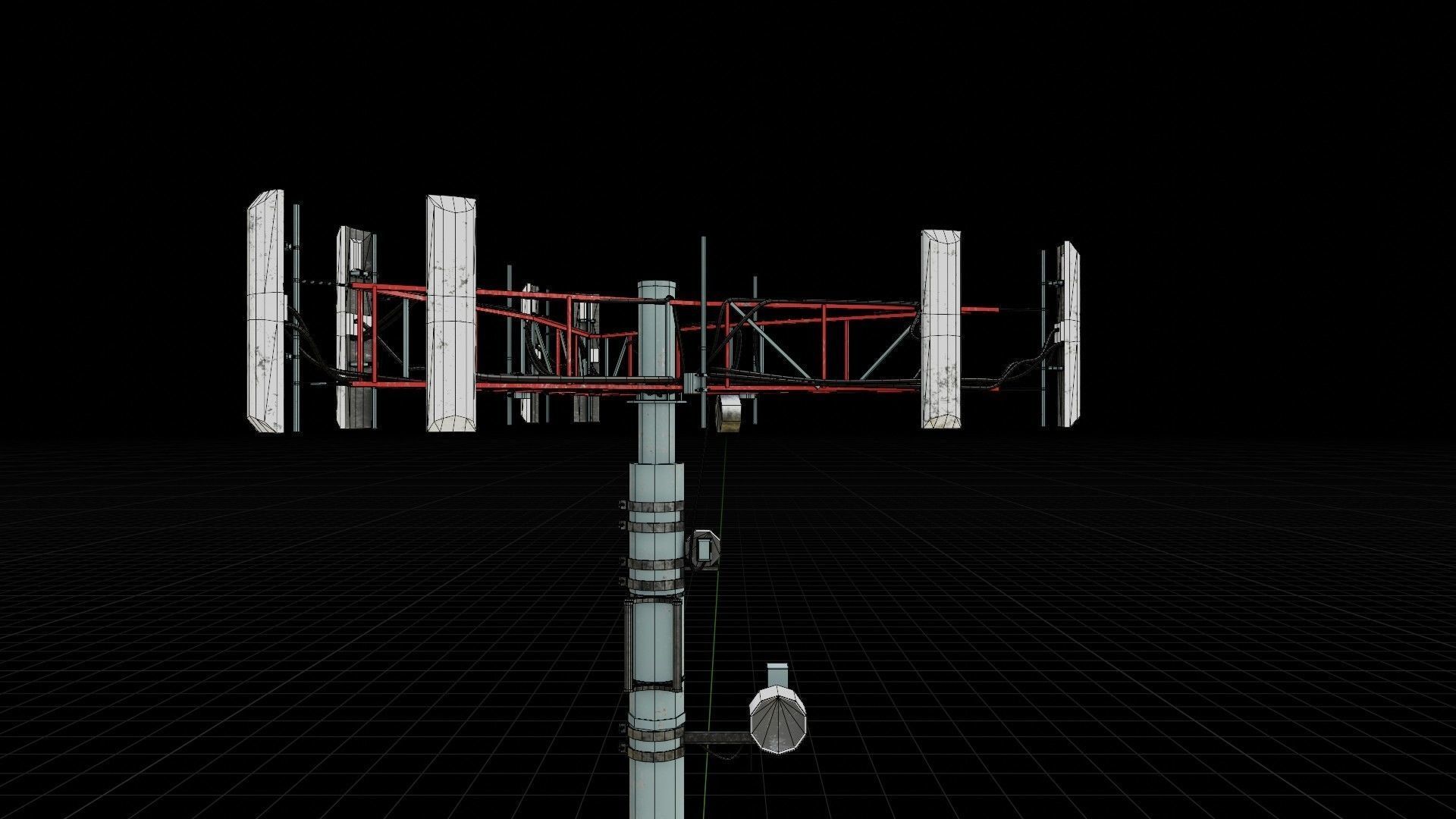 cell-phone communication tower with 4k textures Low-poly 3D model_12