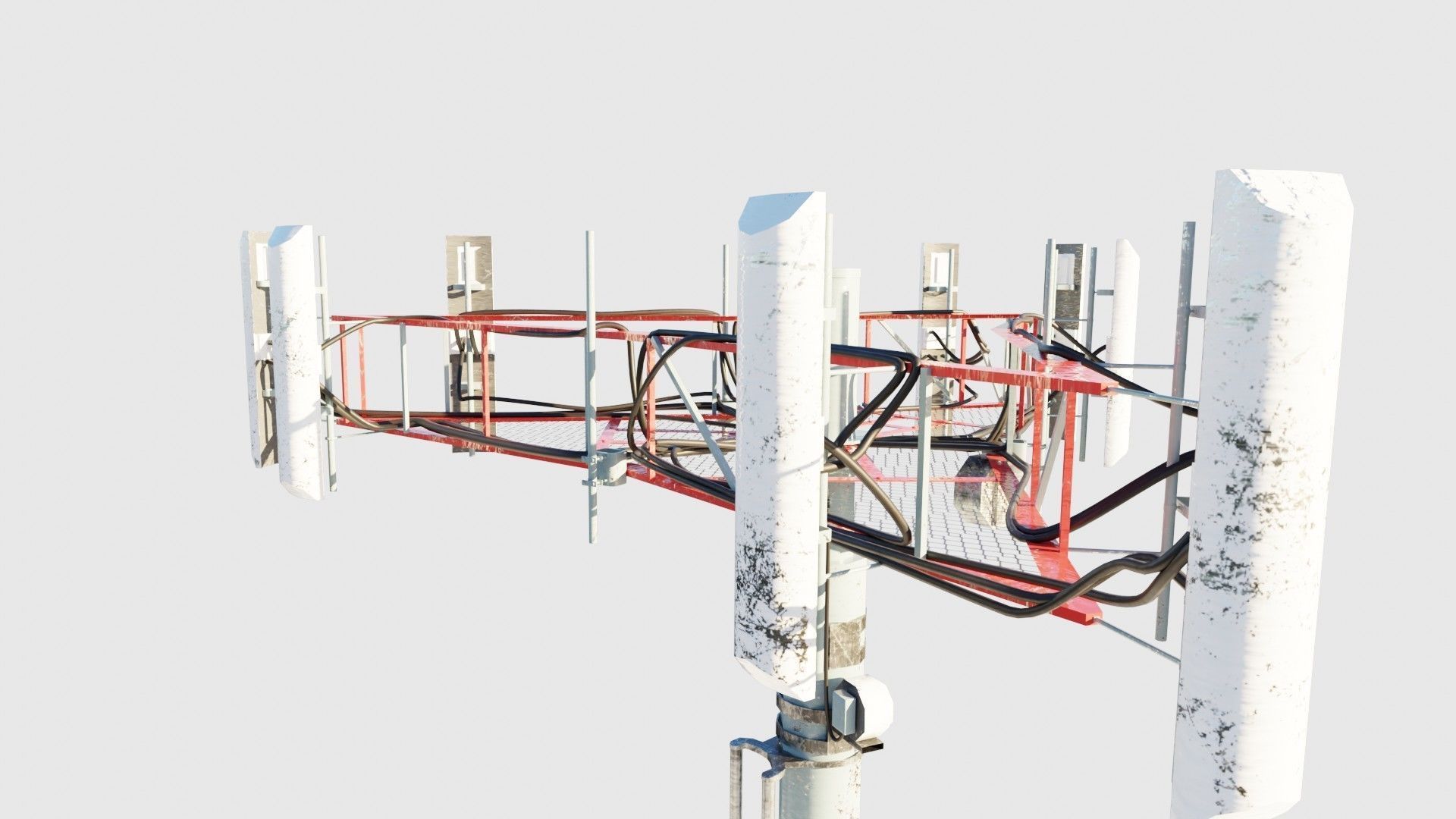 cell-phone communication tower with 4k textures Low-poly 3D model_7
