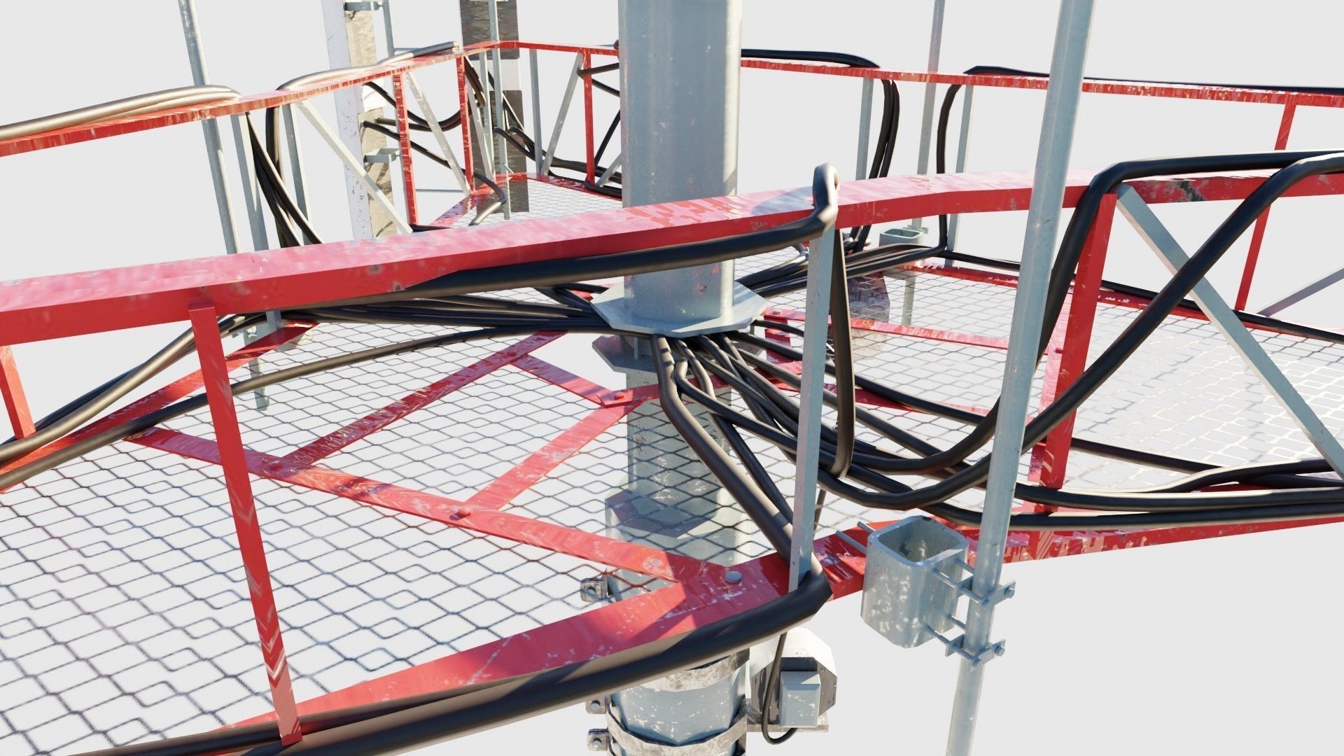 cell-phone communication tower with 4k textures Low-poly 3D model_6