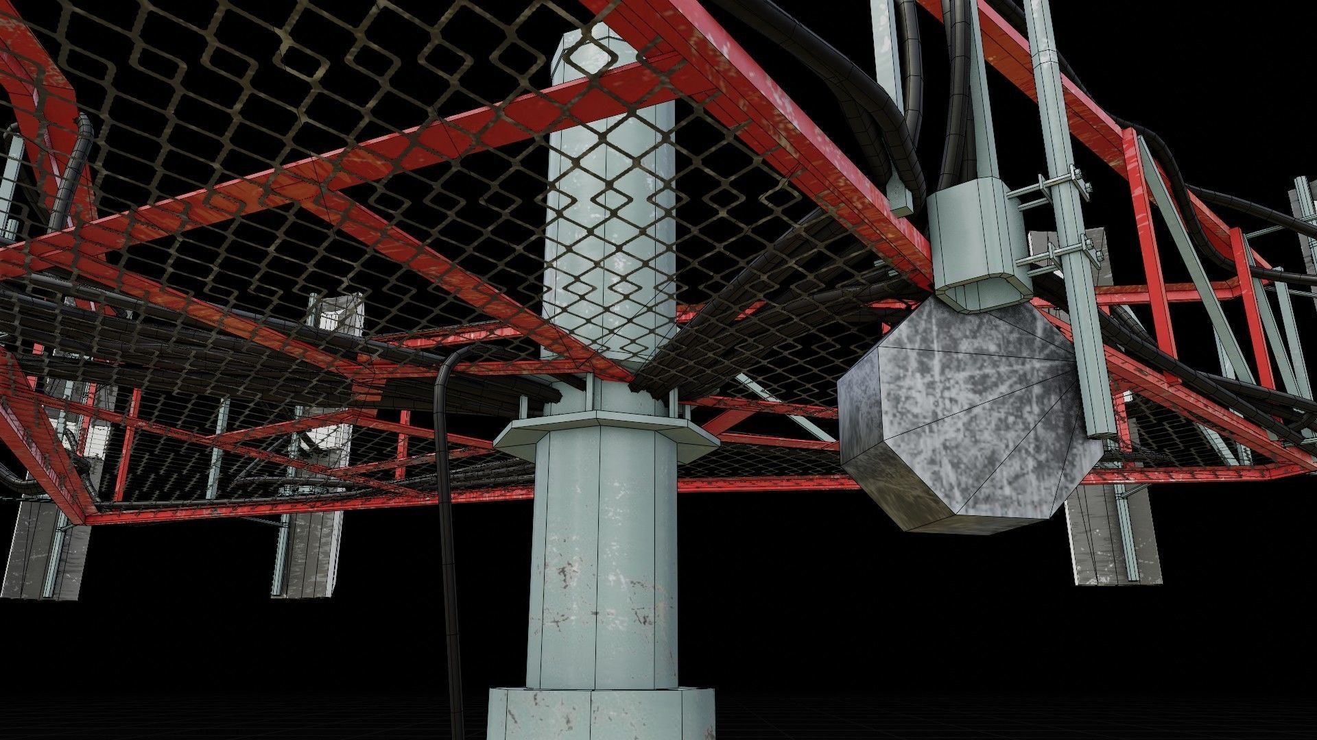 cell-phone communication tower with 4k textures Low-poly 3D model_18