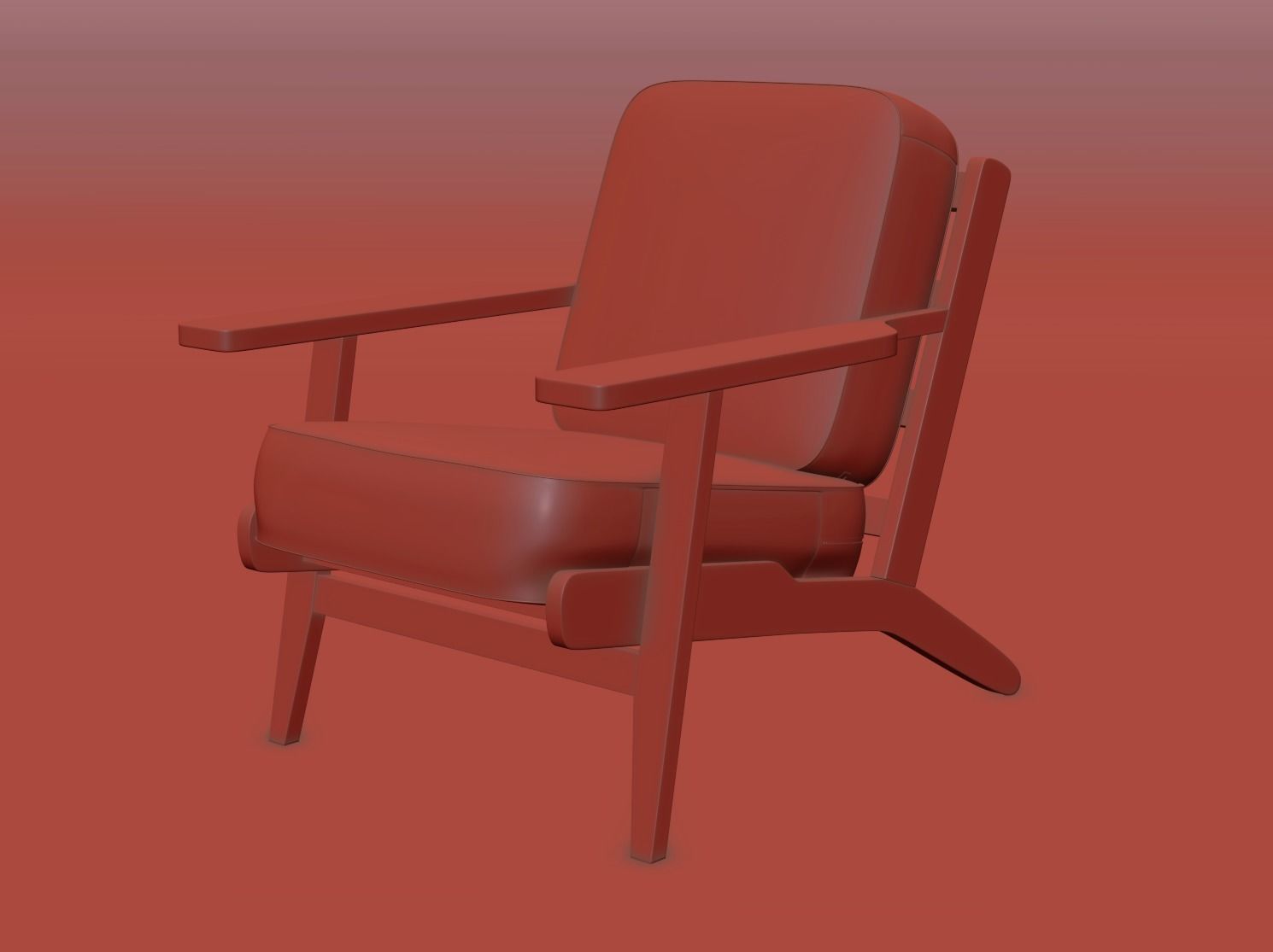 Armchair lounge chair 3D model_11