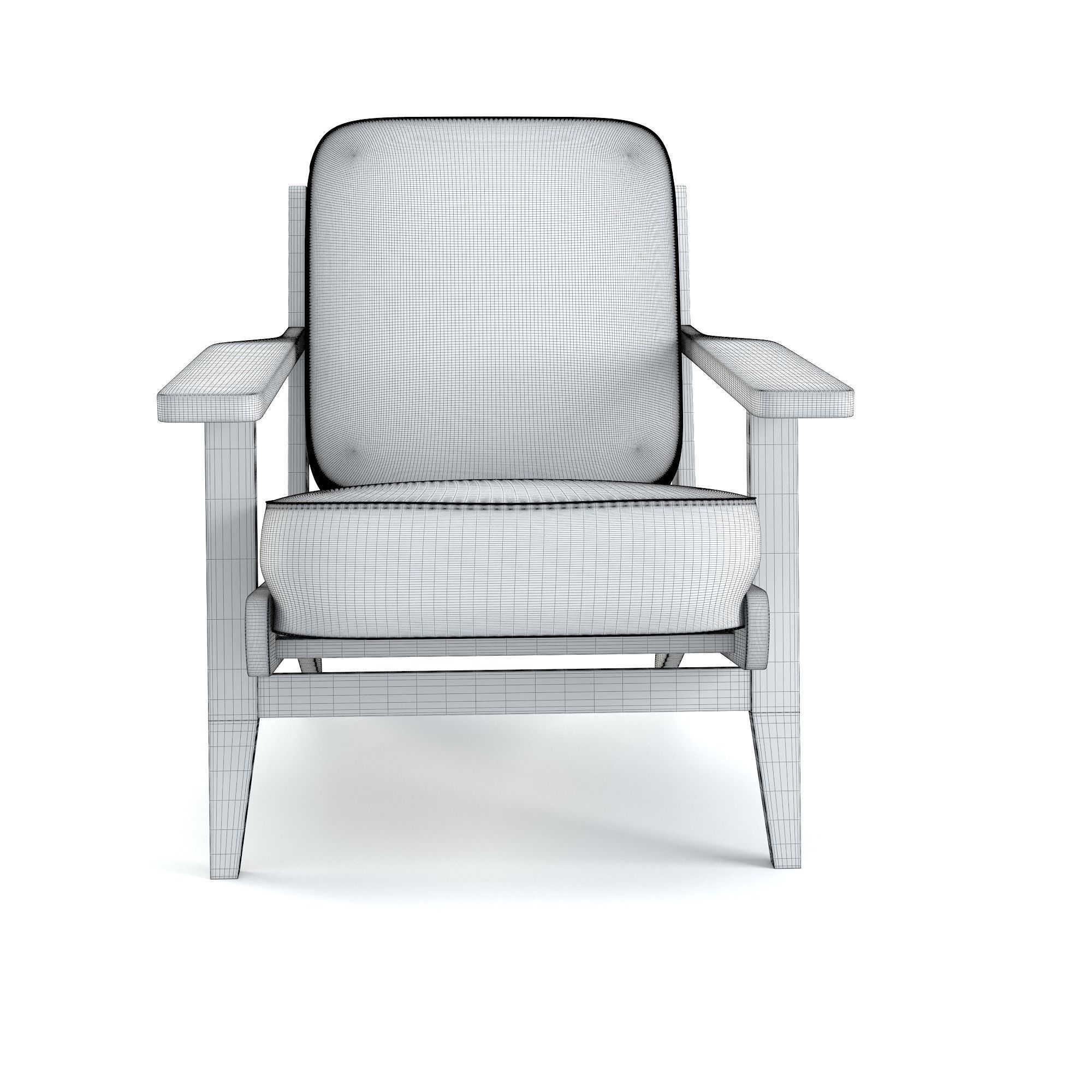 Armchair lounge chair 3D model_7