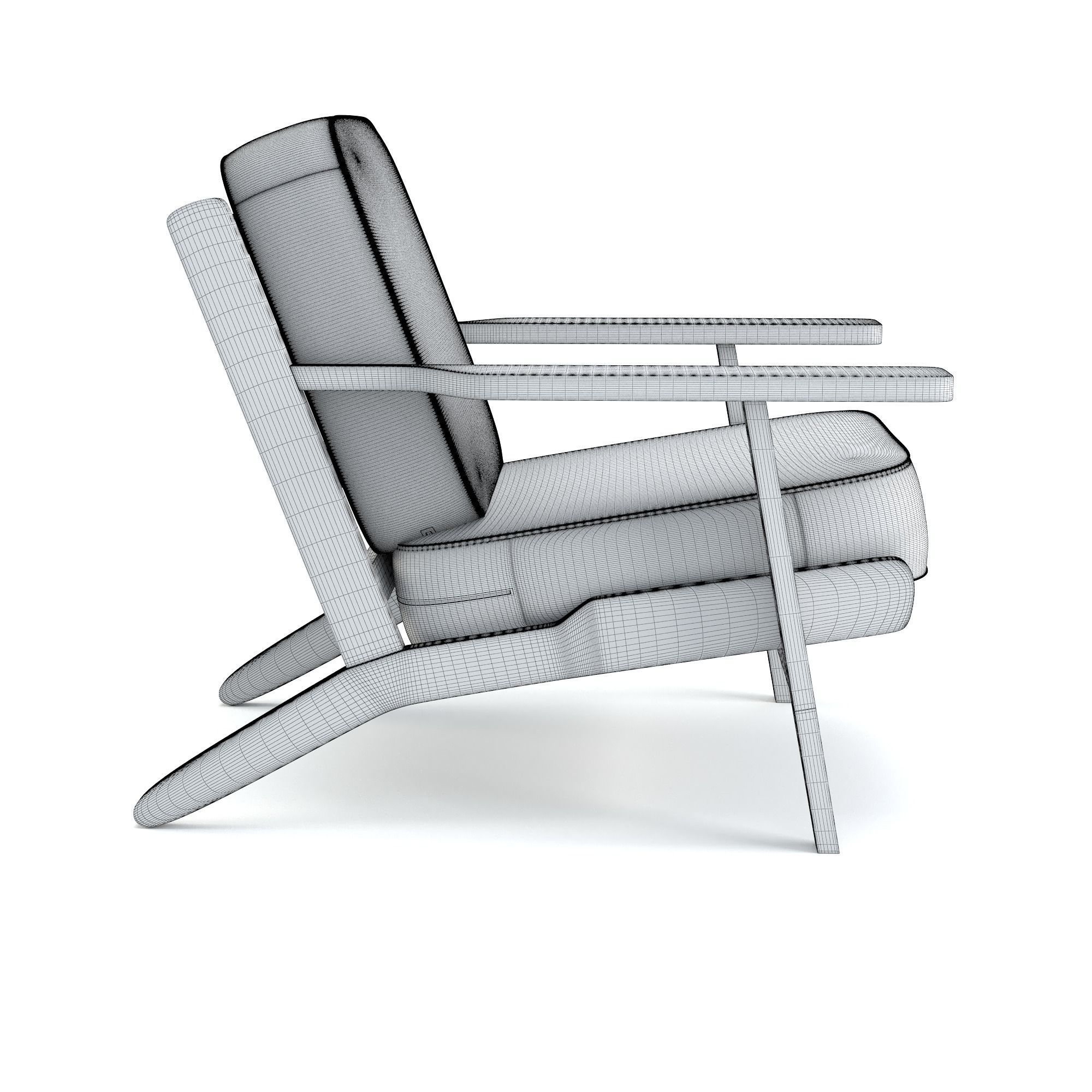Armchair lounge chair 3D model_8