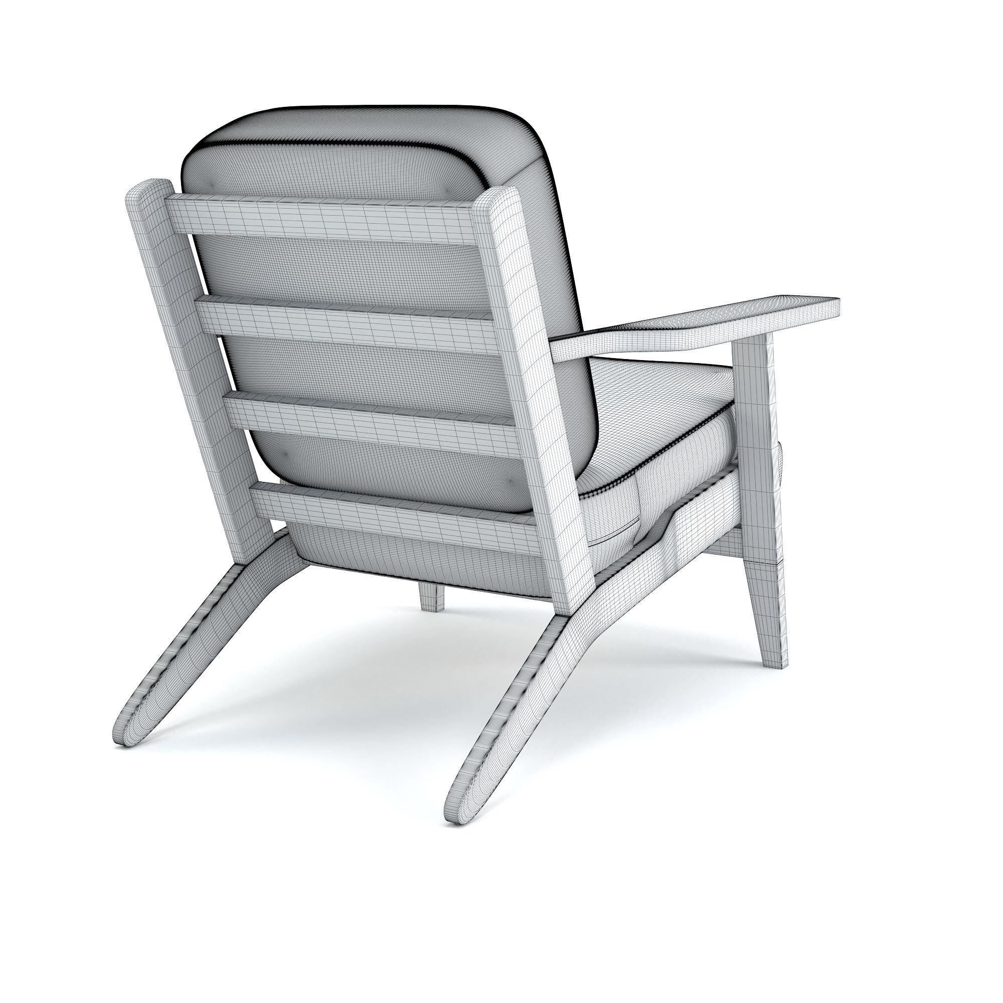 Armchair lounge chair 3D model_9