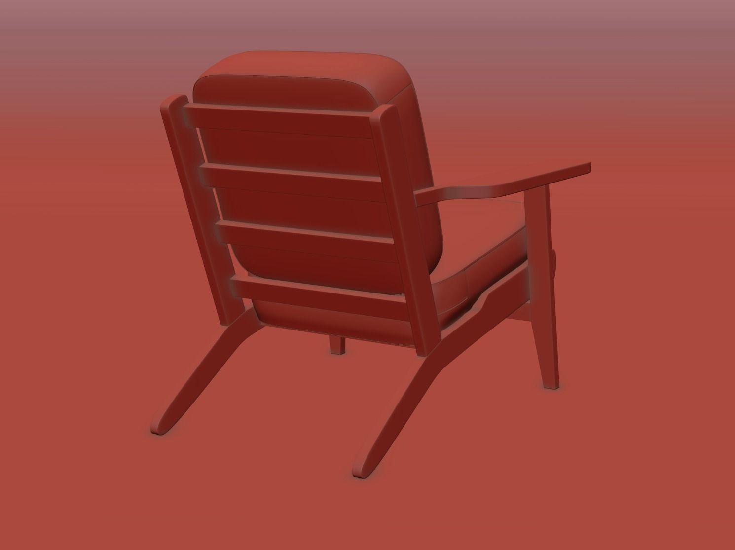 Armchair lounge chair 3D model_13
