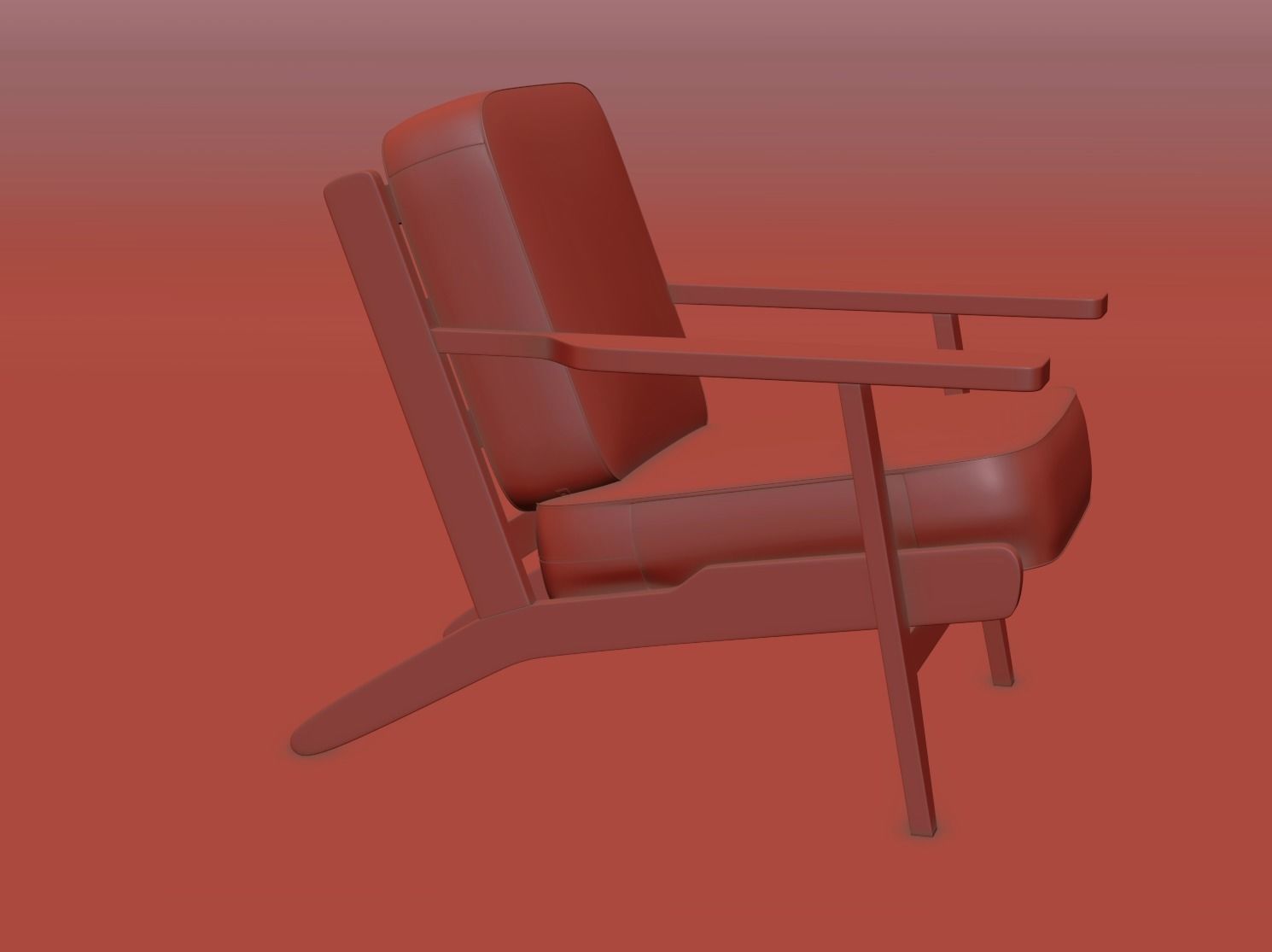 Armchair lounge chair 3D model_12