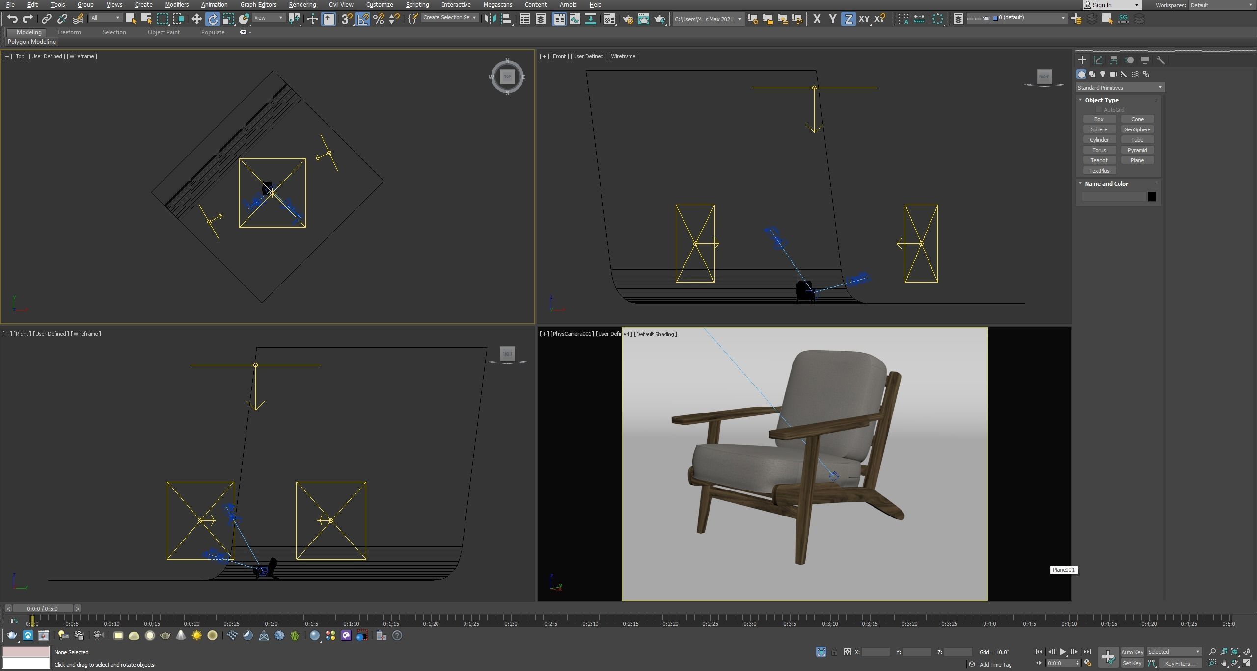 Armchair lounge chair 3D model_16