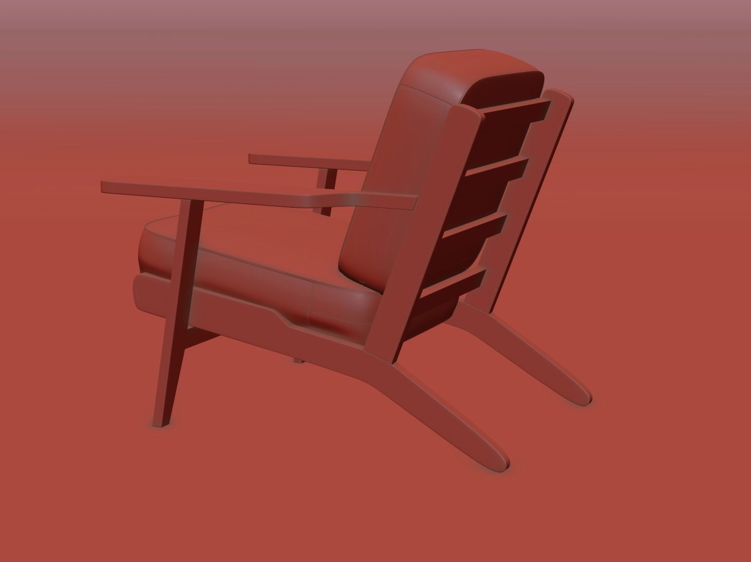 Armchair lounge chair 3D model_14