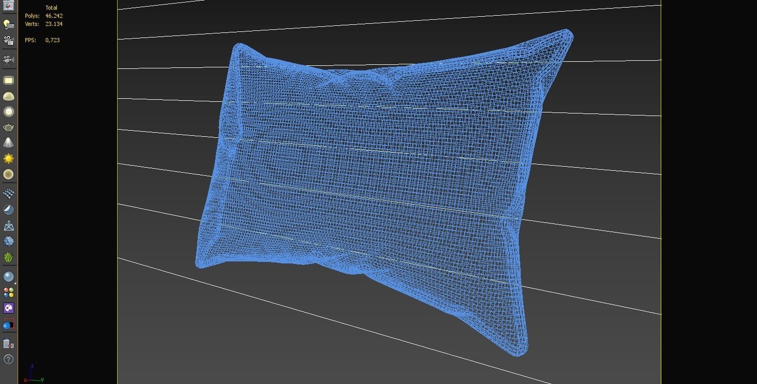 Realistic Pillow Low-poly 3D model_3