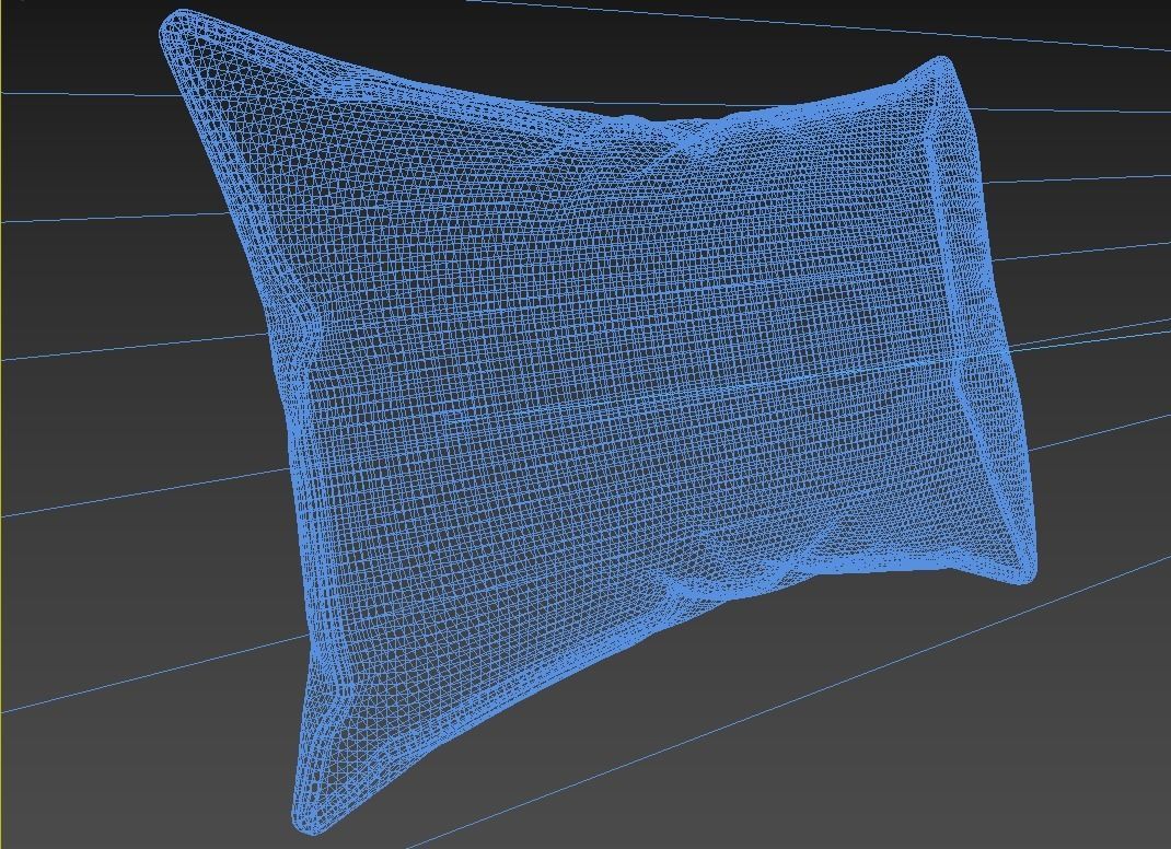 Realistic Pillow Low-poly 3D model_4