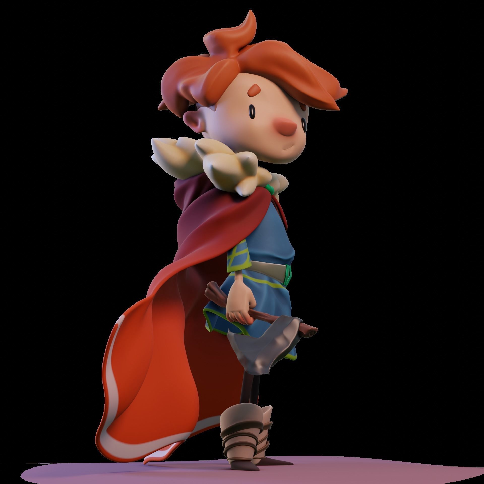 Stylized cartoon character Hunter Ivan 3D model_7