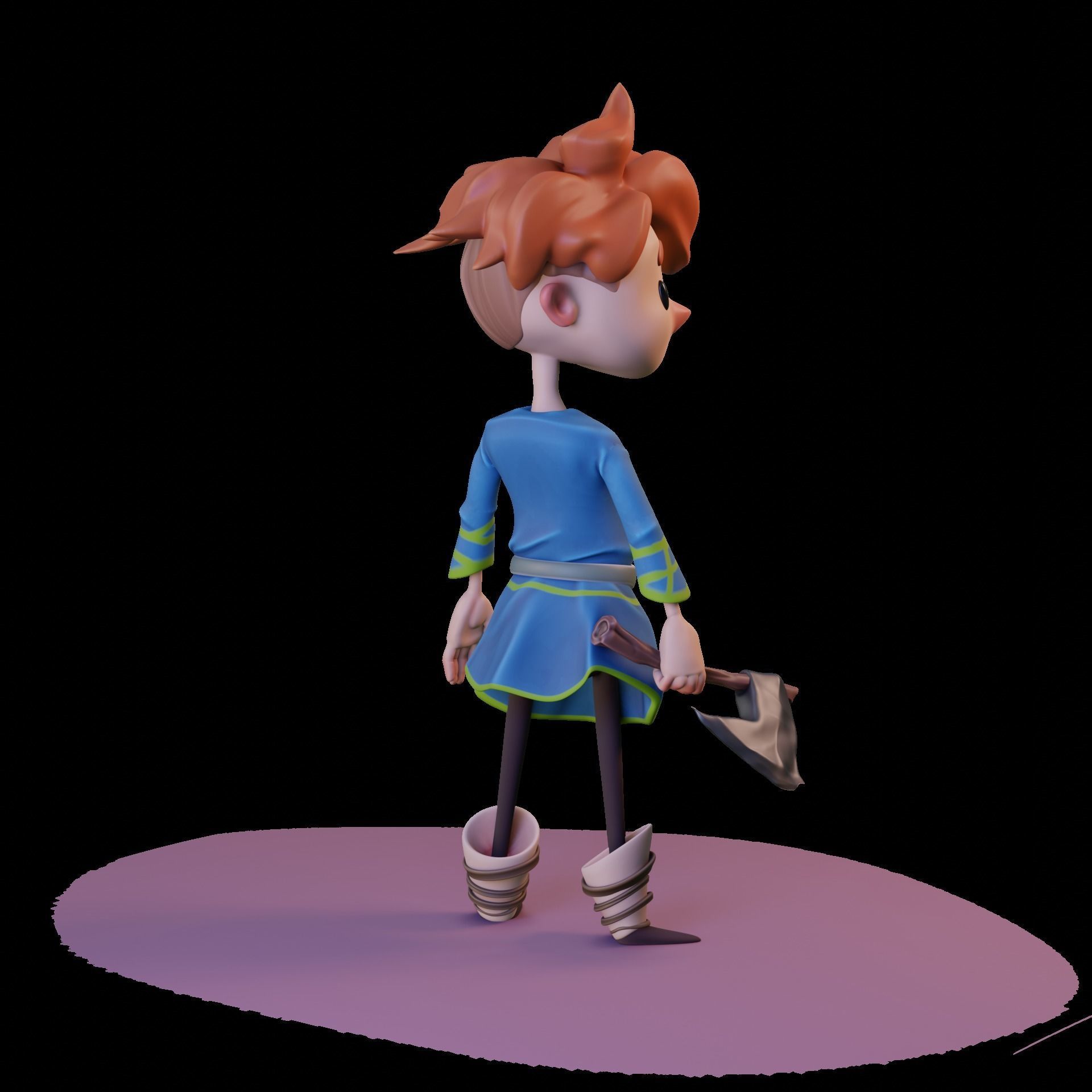 Stylized cartoon character Hunter Ivan 3D model_13
