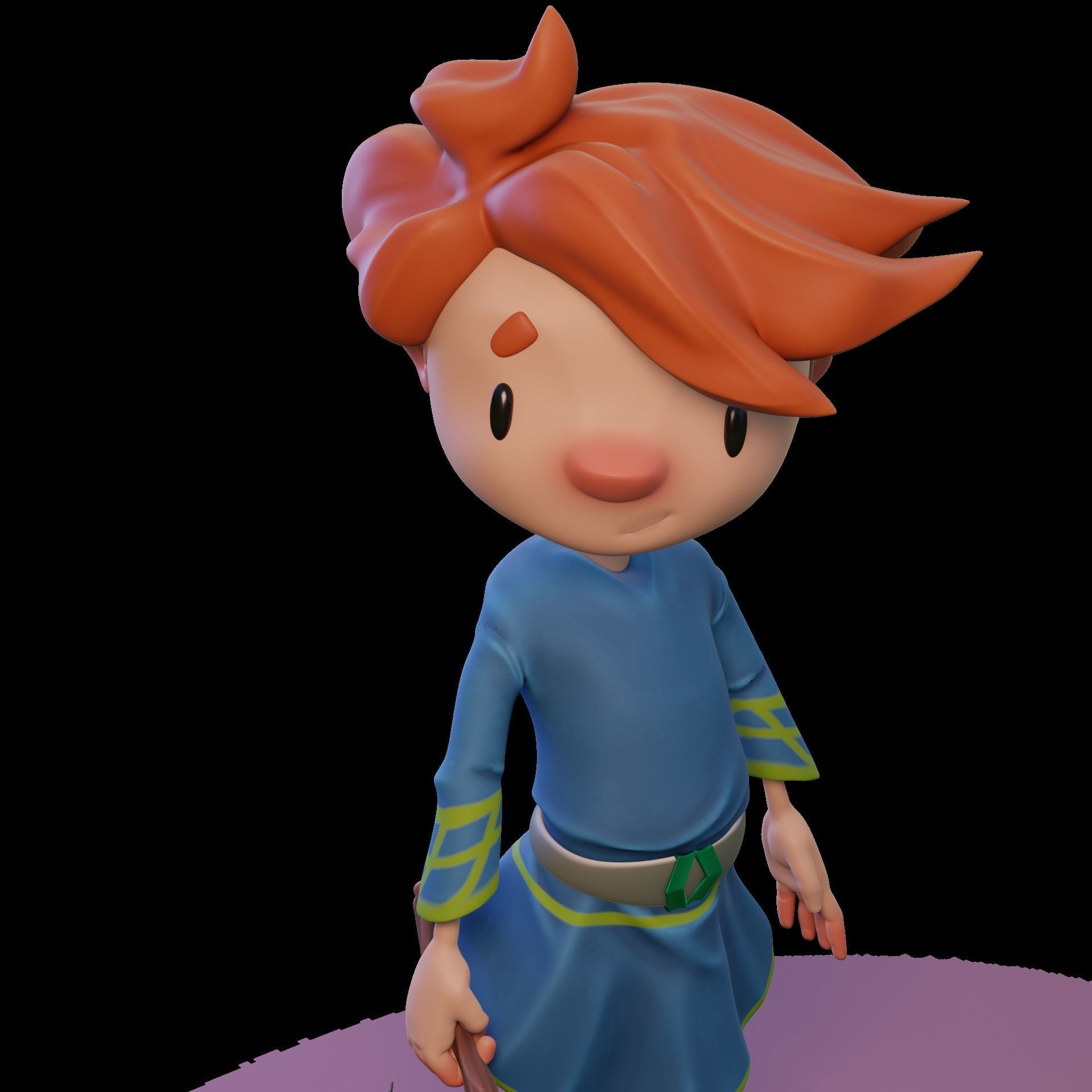 Stylized cartoon character Hunter Ivan 3D model_9