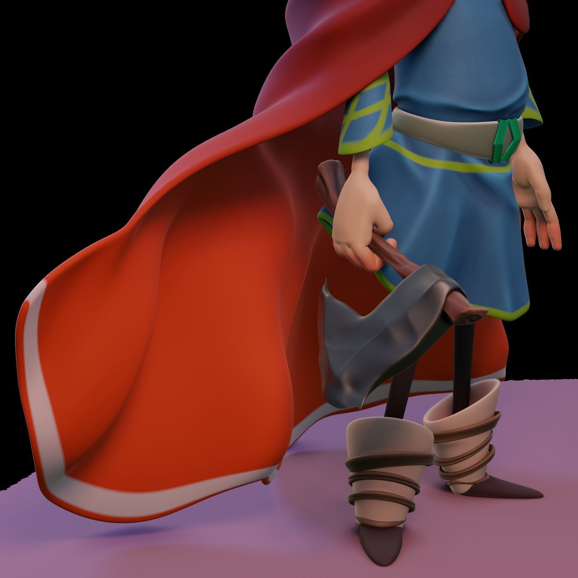Stylized cartoon character Hunter Ivan 3D model_3