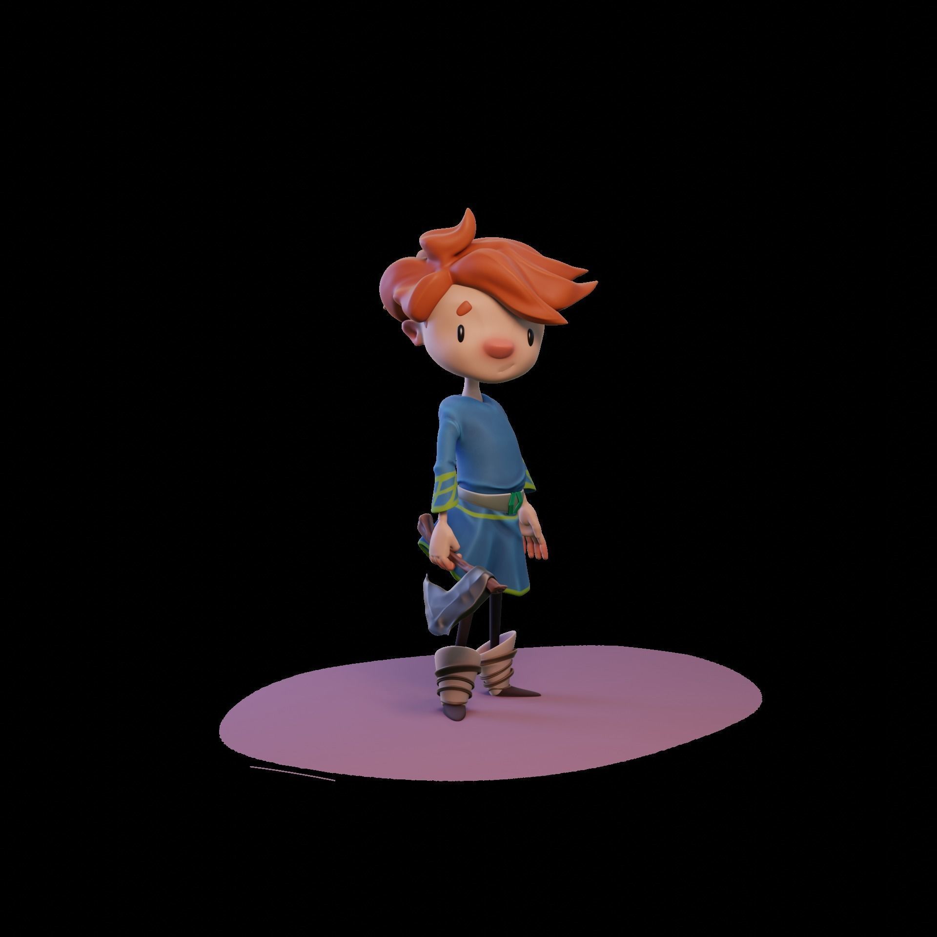Stylized cartoon character Hunter Ivan 3D model_5