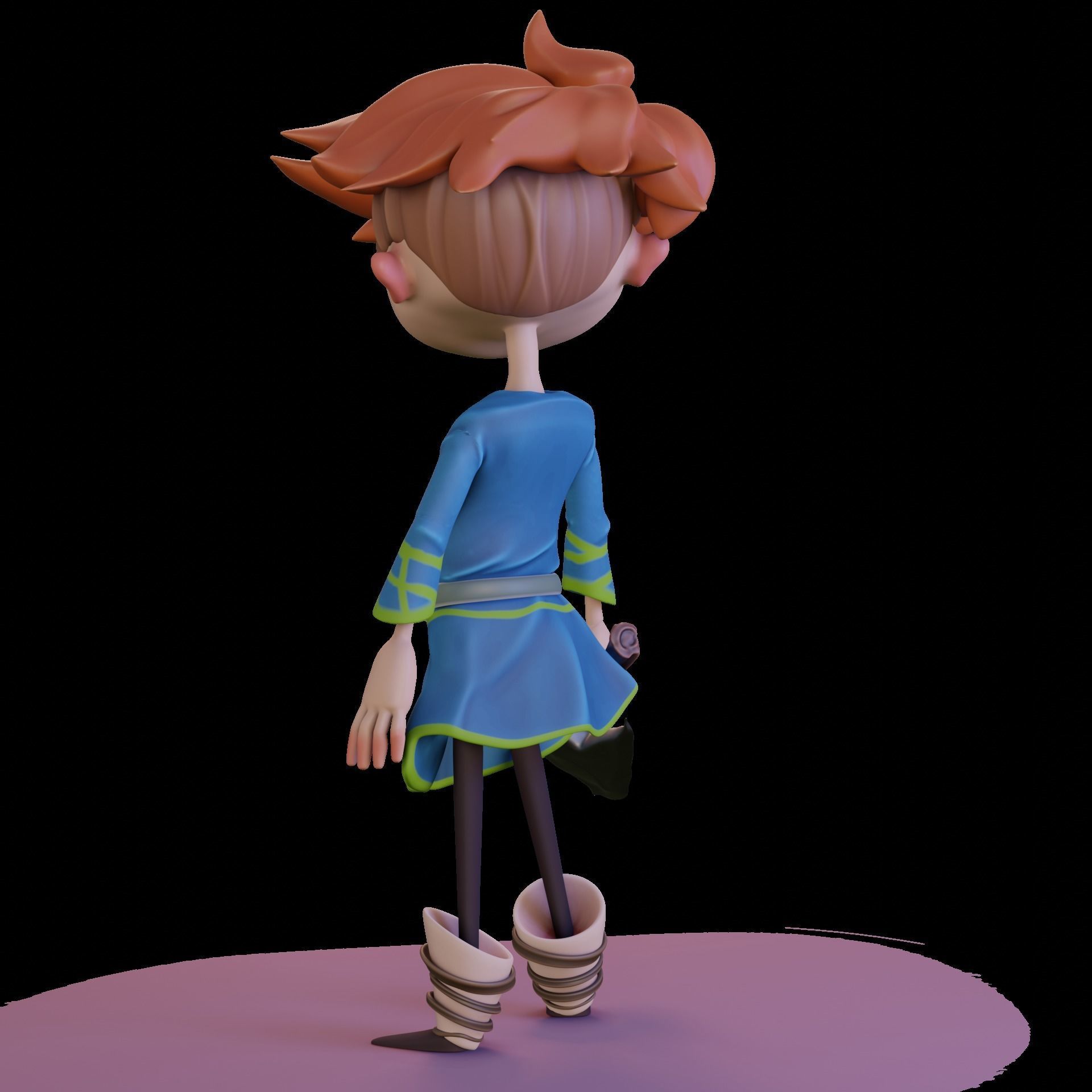 Stylized cartoon character Hunter Ivan 3D model_2
