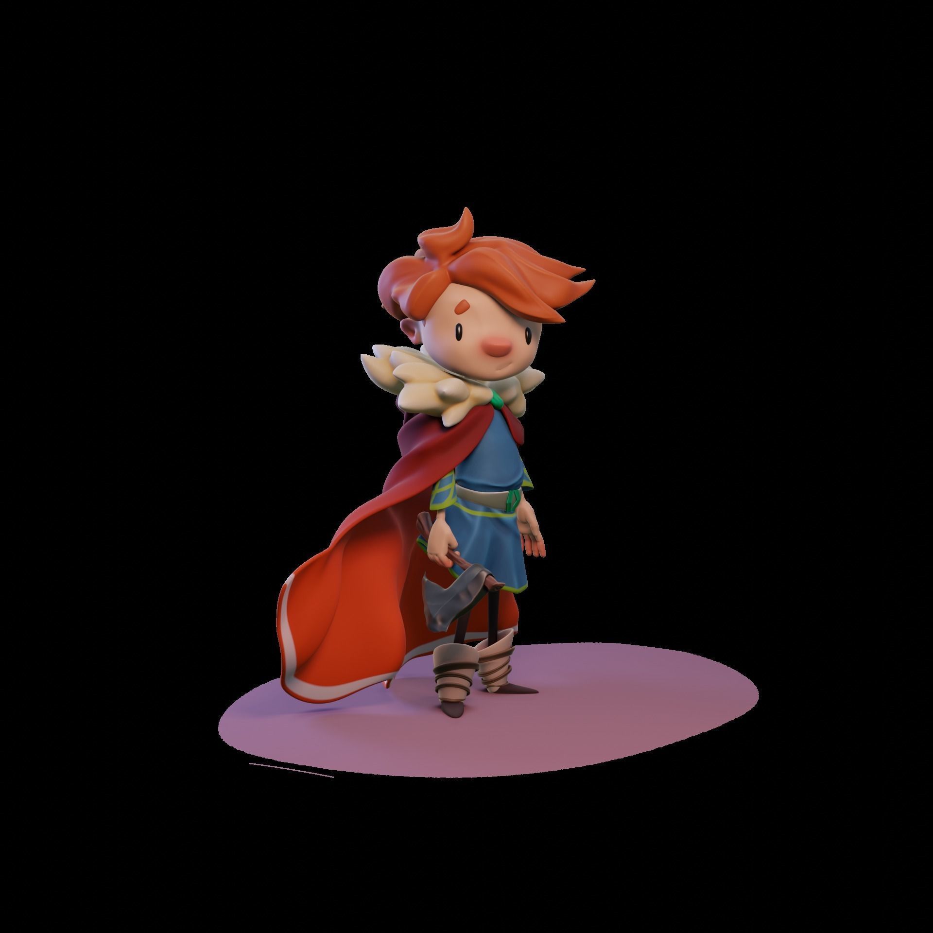 Stylized cartoon character Hunter Ivan 3D model_4