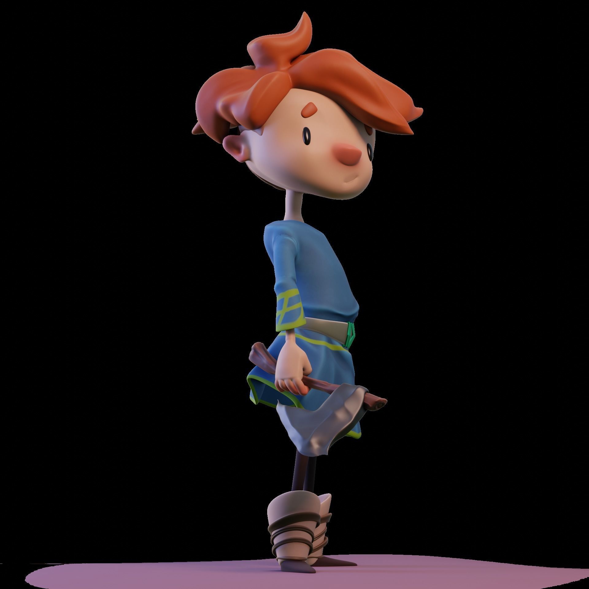 Stylized cartoon character Hunter Ivan 3D model_8