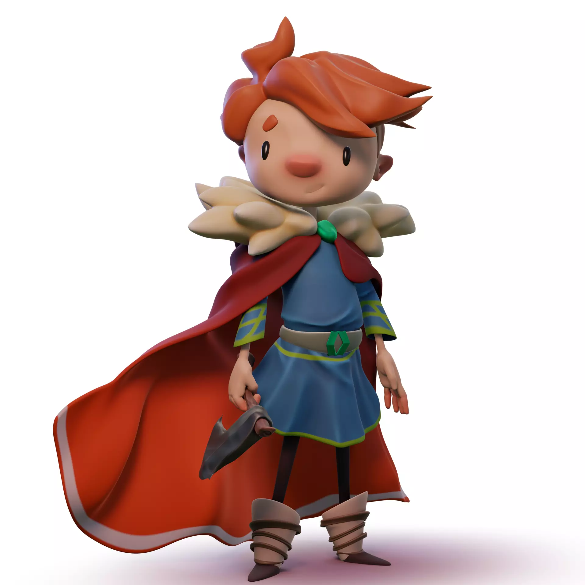 Stylized cartoon character Hunter Ivan 3D model_0