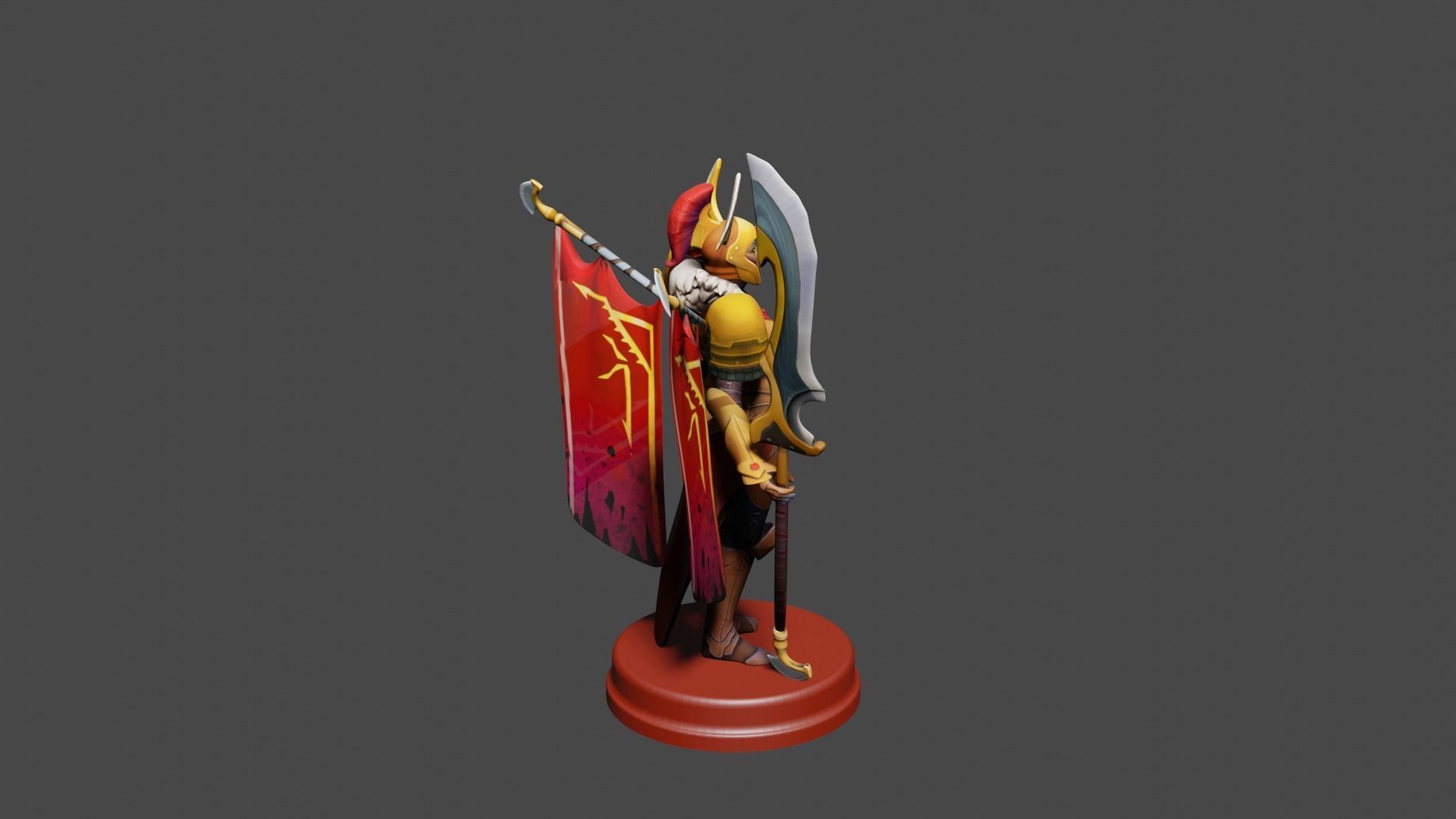Printable character of game dota 2 Legion Commander Low-poly 3D model_2
