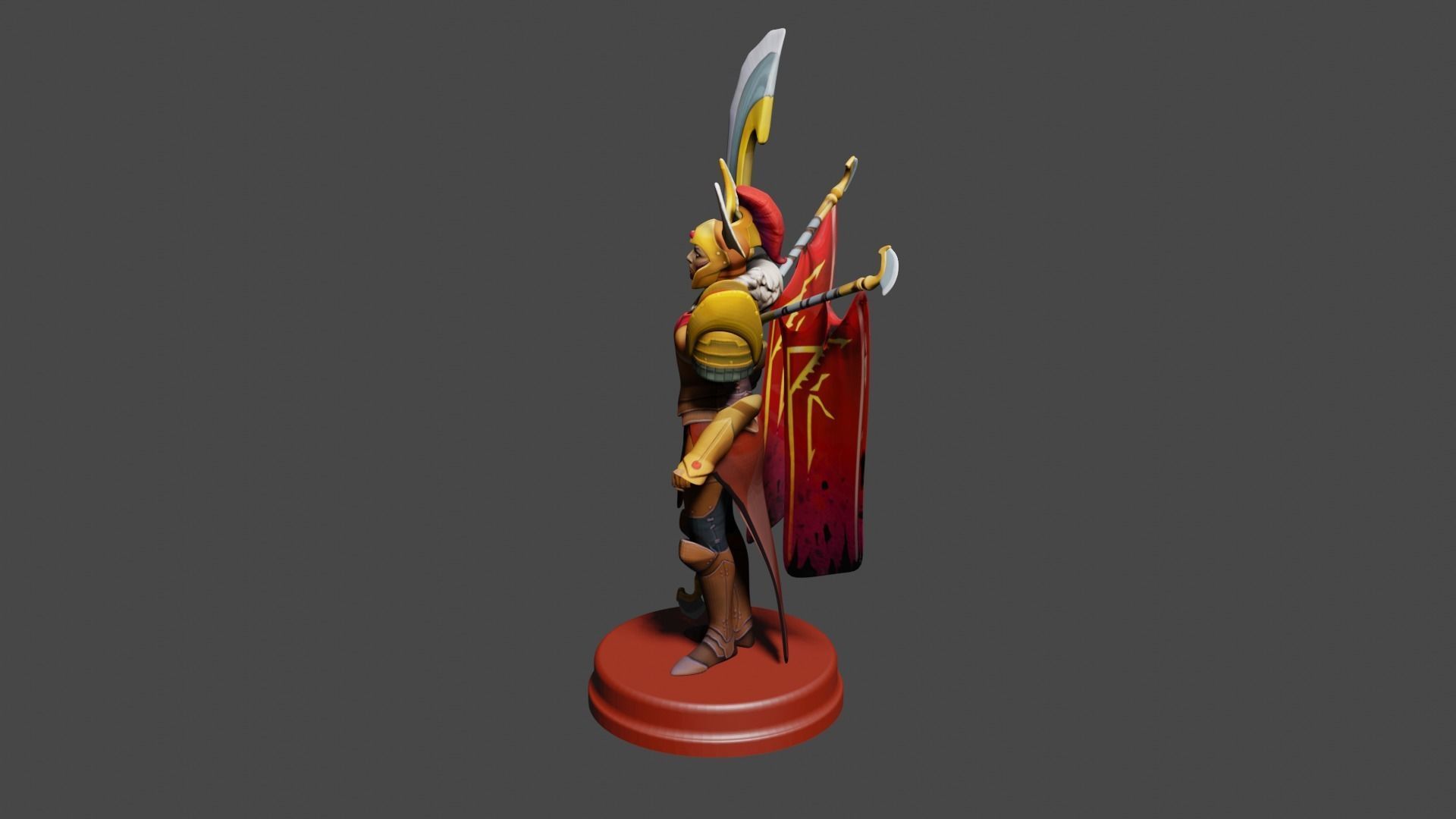 Printable character of game dota 2 Legion Commander Low-poly 3D model_4