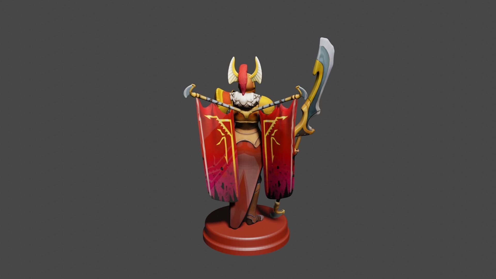 Printable character of game dota 2 Legion Commander Low-poly 3D model_3