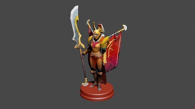 Printable character of game dota 2 Legion Commander Low-poly 3D model