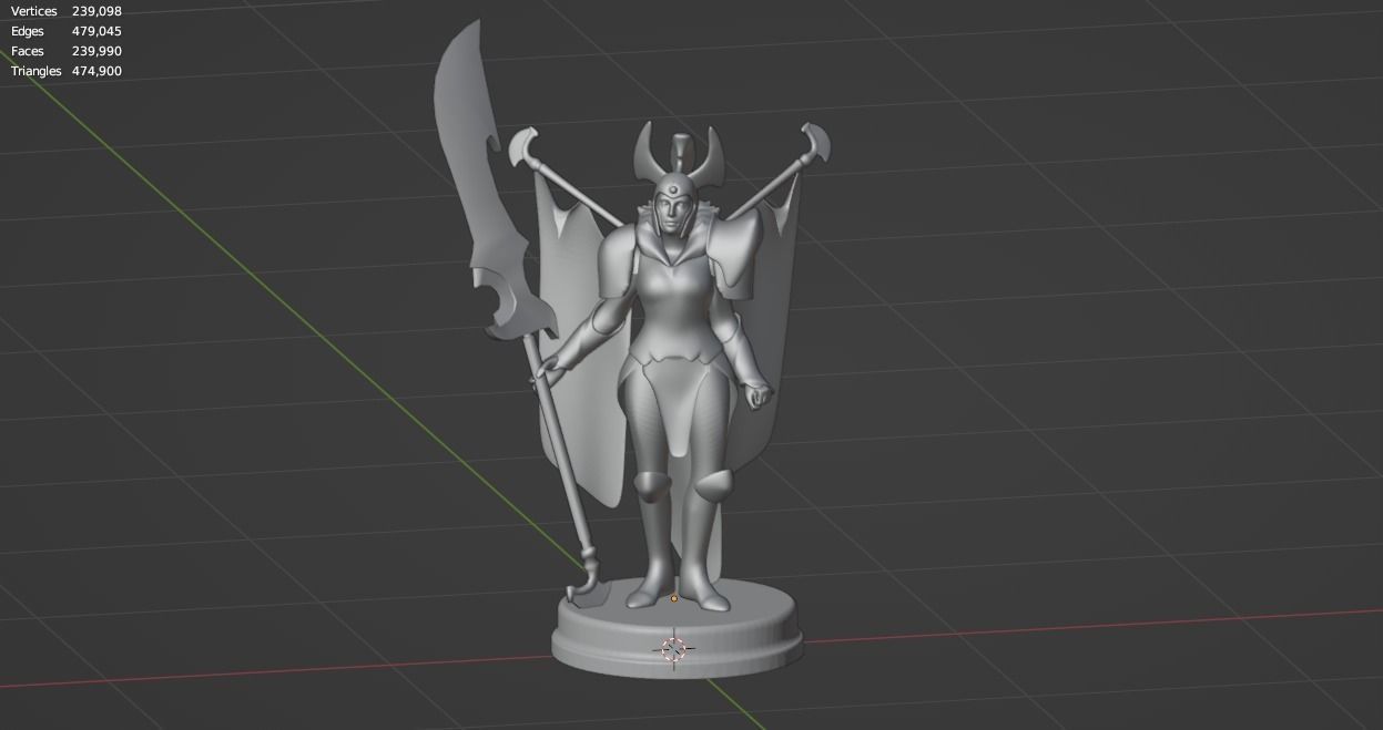 Printable character of game dota 2 Legion Commander Low-poly 3D model_5