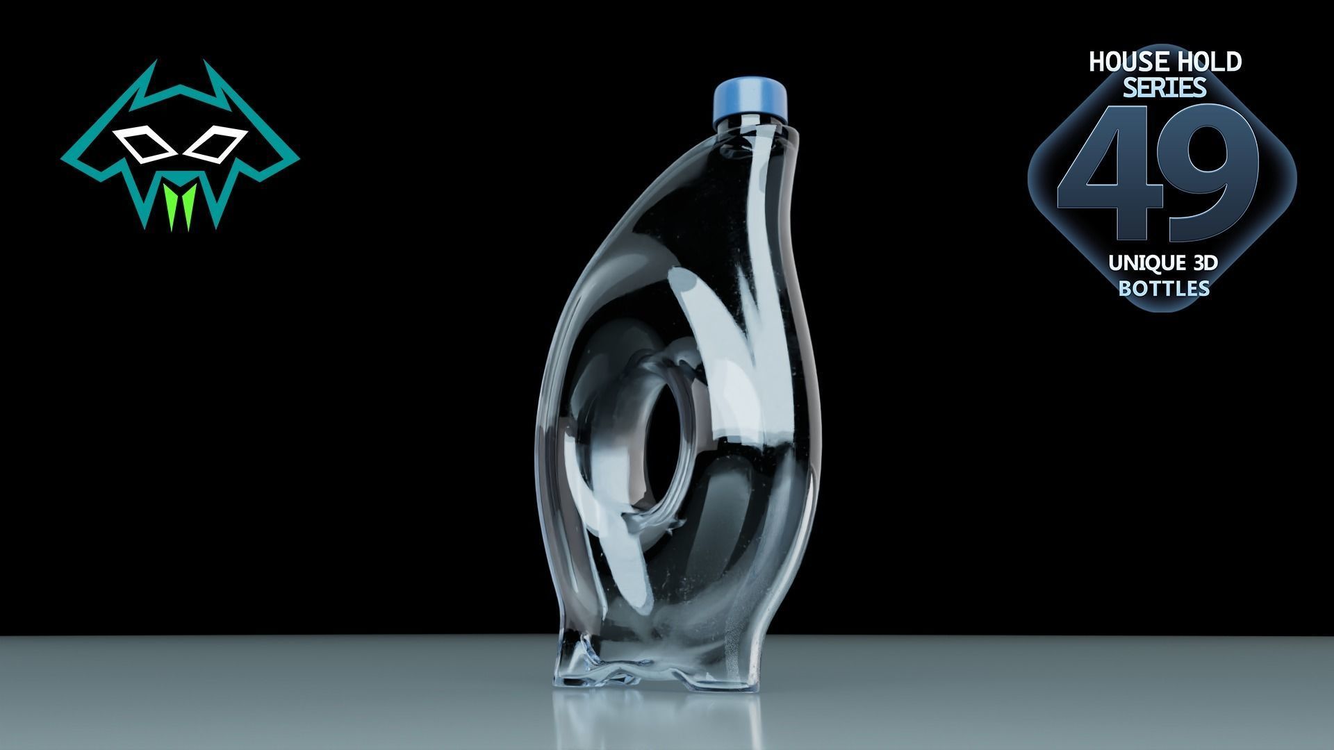 House Hold Series - 49 Unique 3D Bottles - 8th Batch Low-poly 3D model_7