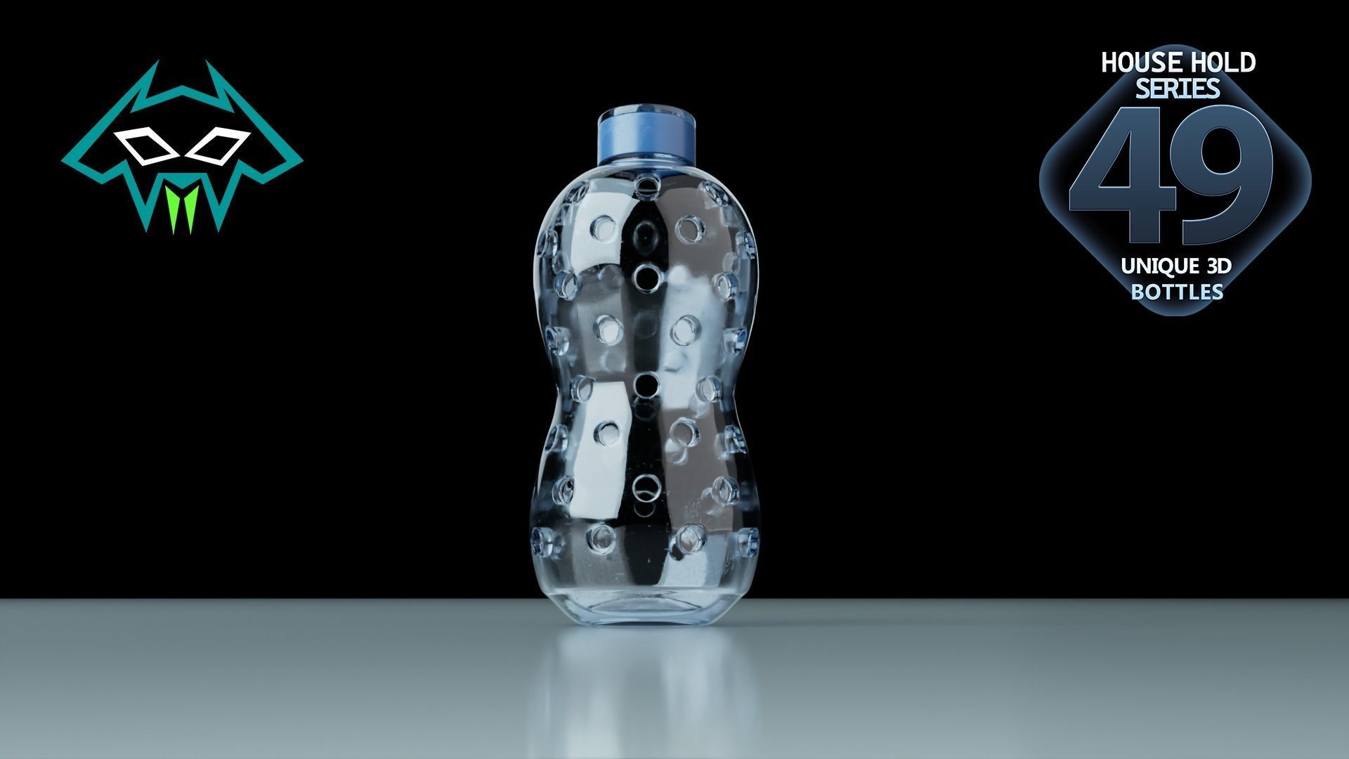 House Hold Series - 49 Unique 3D Bottles - 8th Batch Low-poly 3D model_6