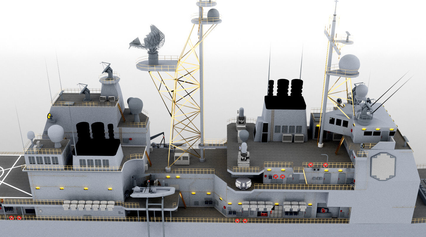 TICONDEROGA CLASS GUIDED MISSLE CRUISER 3D PRINT READY 3D print model_11