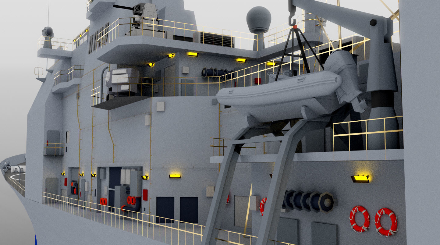 TICONDEROGA CLASS GUIDED MISSLE CRUISER 3D PRINT READY 3D print model_8