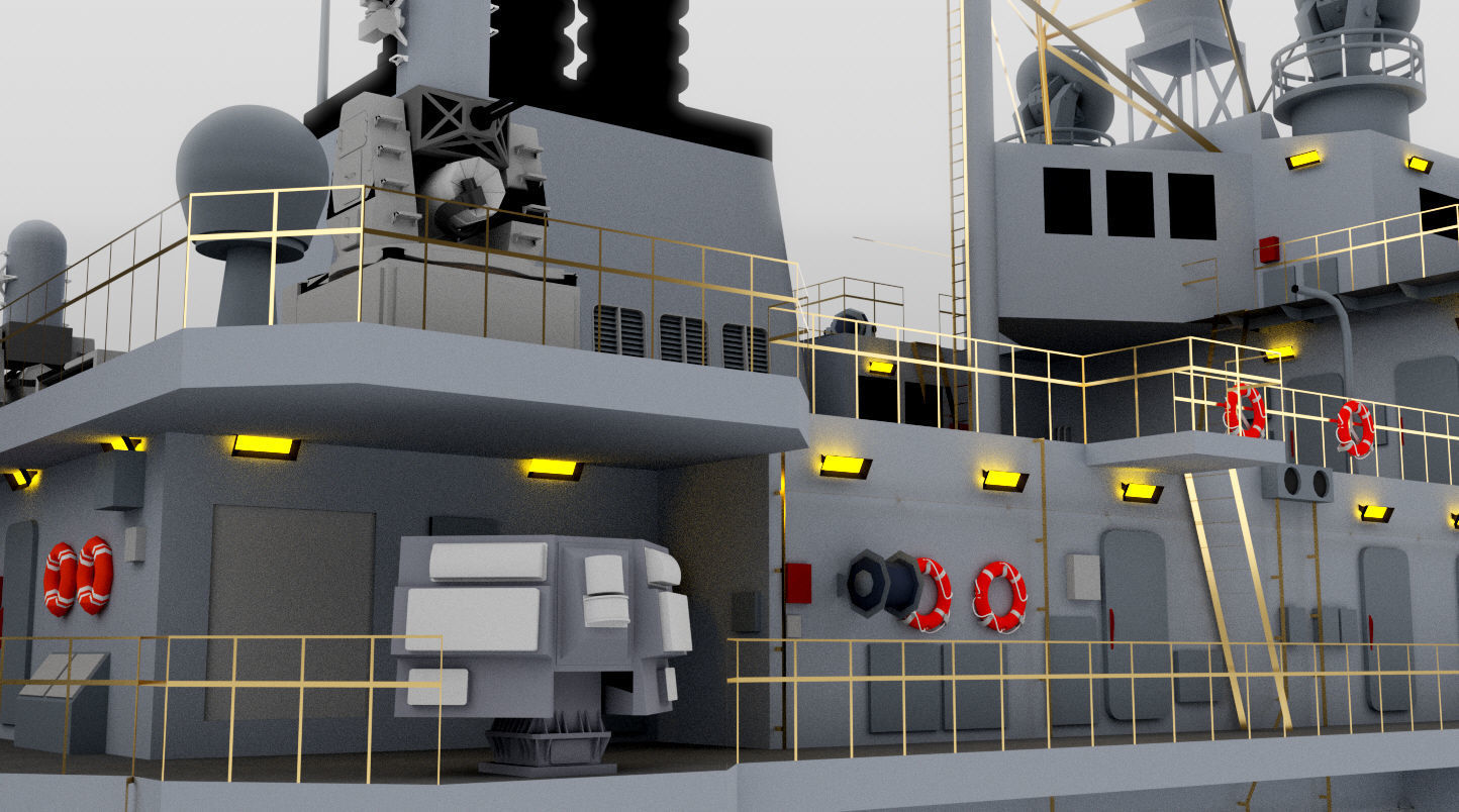 TICONDEROGA CLASS GUIDED MISSLE CRUISER 3D PRINT READY 3D print model_9