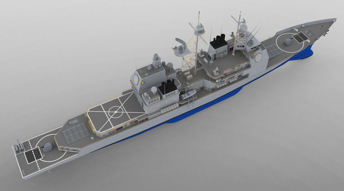 TICONDEROGA CLASS GUIDED MISSLE CRUISER 3D PRINT READY 3D print model_3