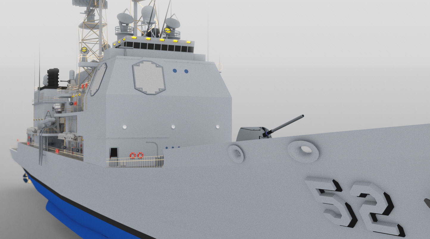 TICONDEROGA CLASS GUIDED MISSLE CRUISER 3D PRINT READY 3D print model_6