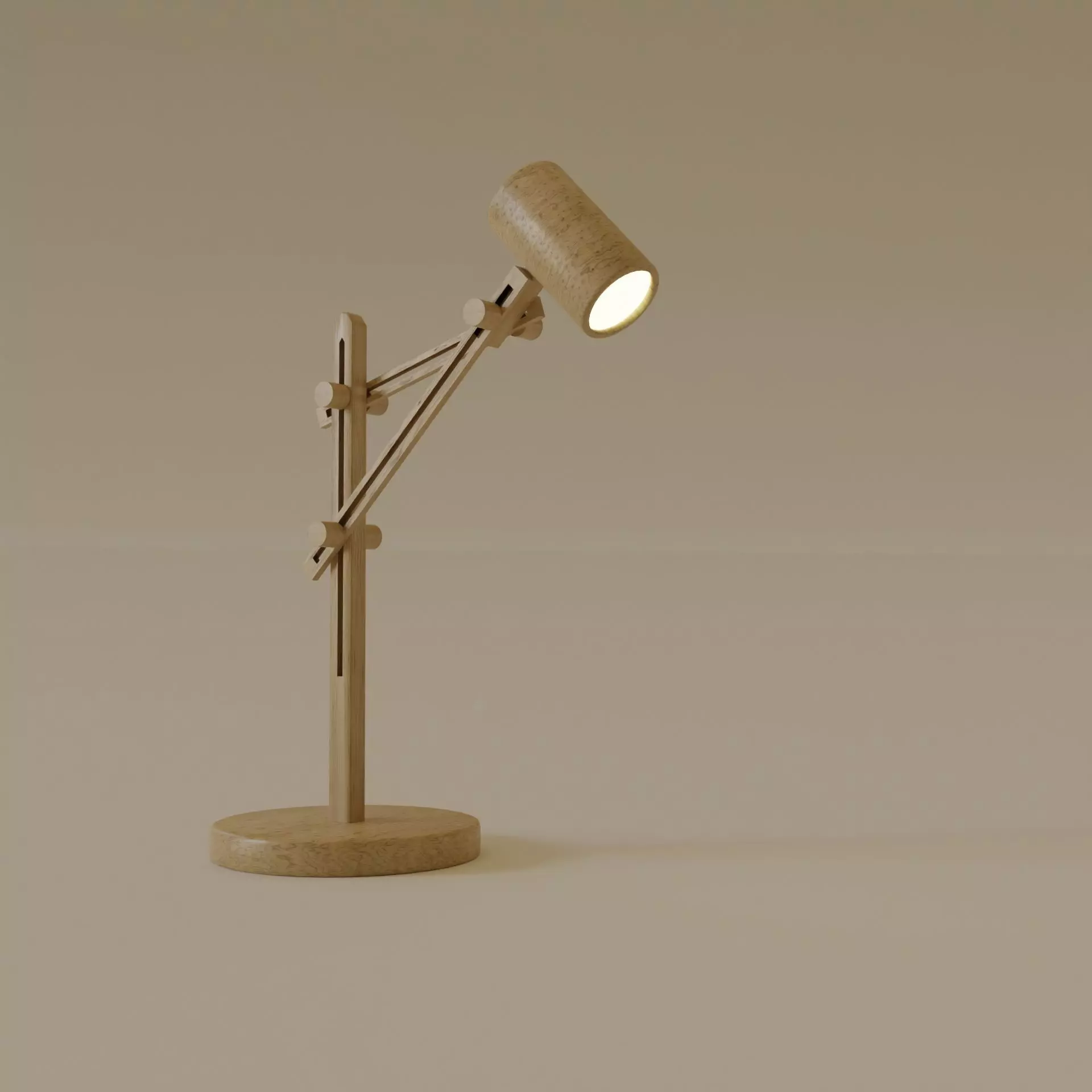 Wooden Desk Lamp Free low-poly 3D model