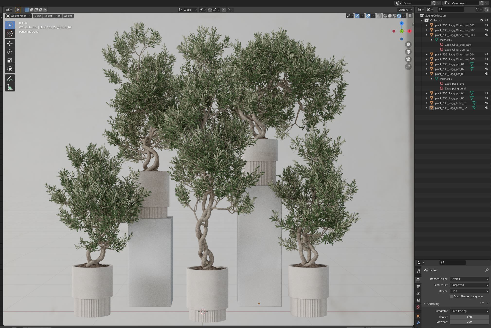 Plants collection 735 3D model_6