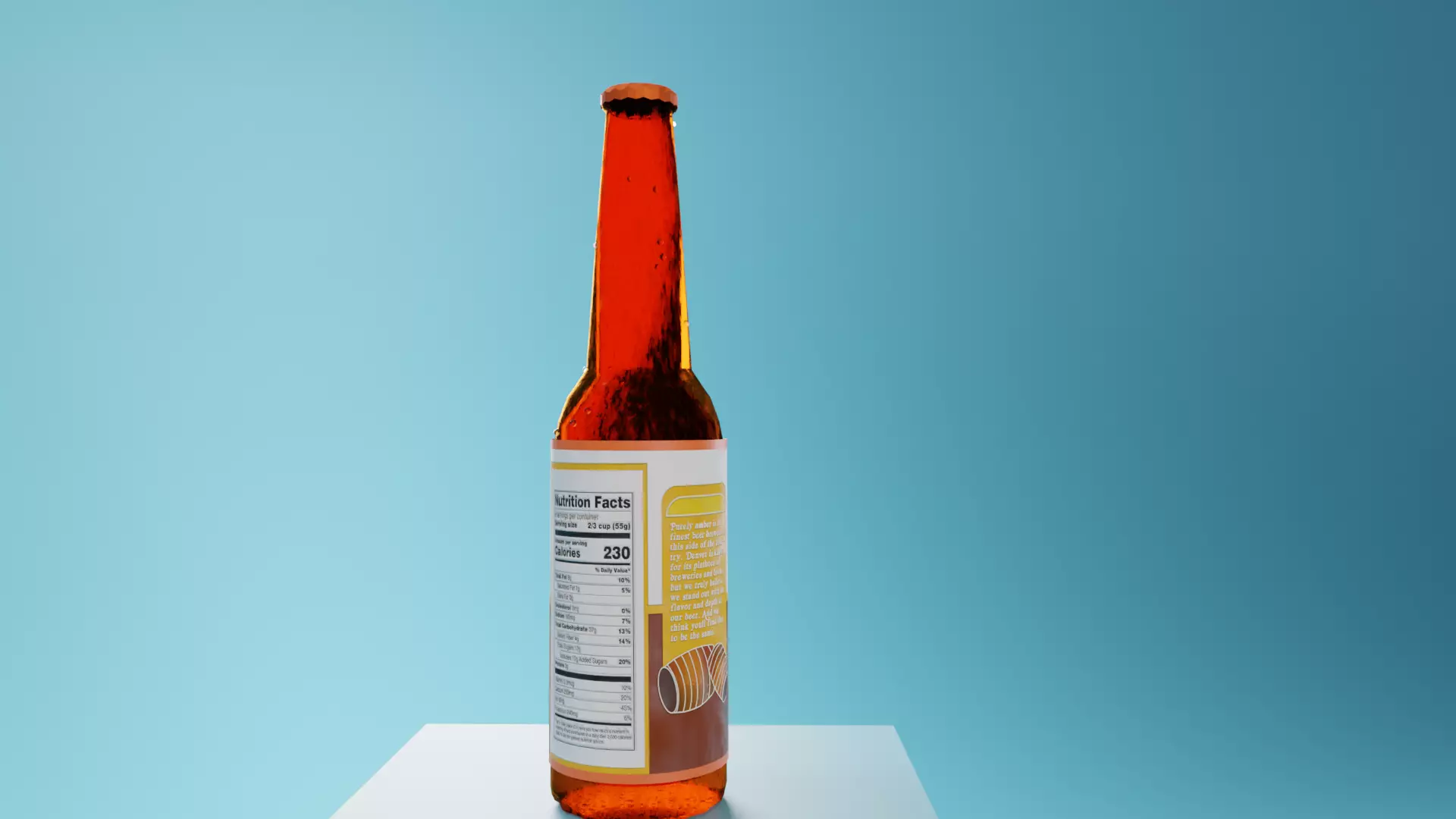 Brown Bottle Free low-poly 3D model_0