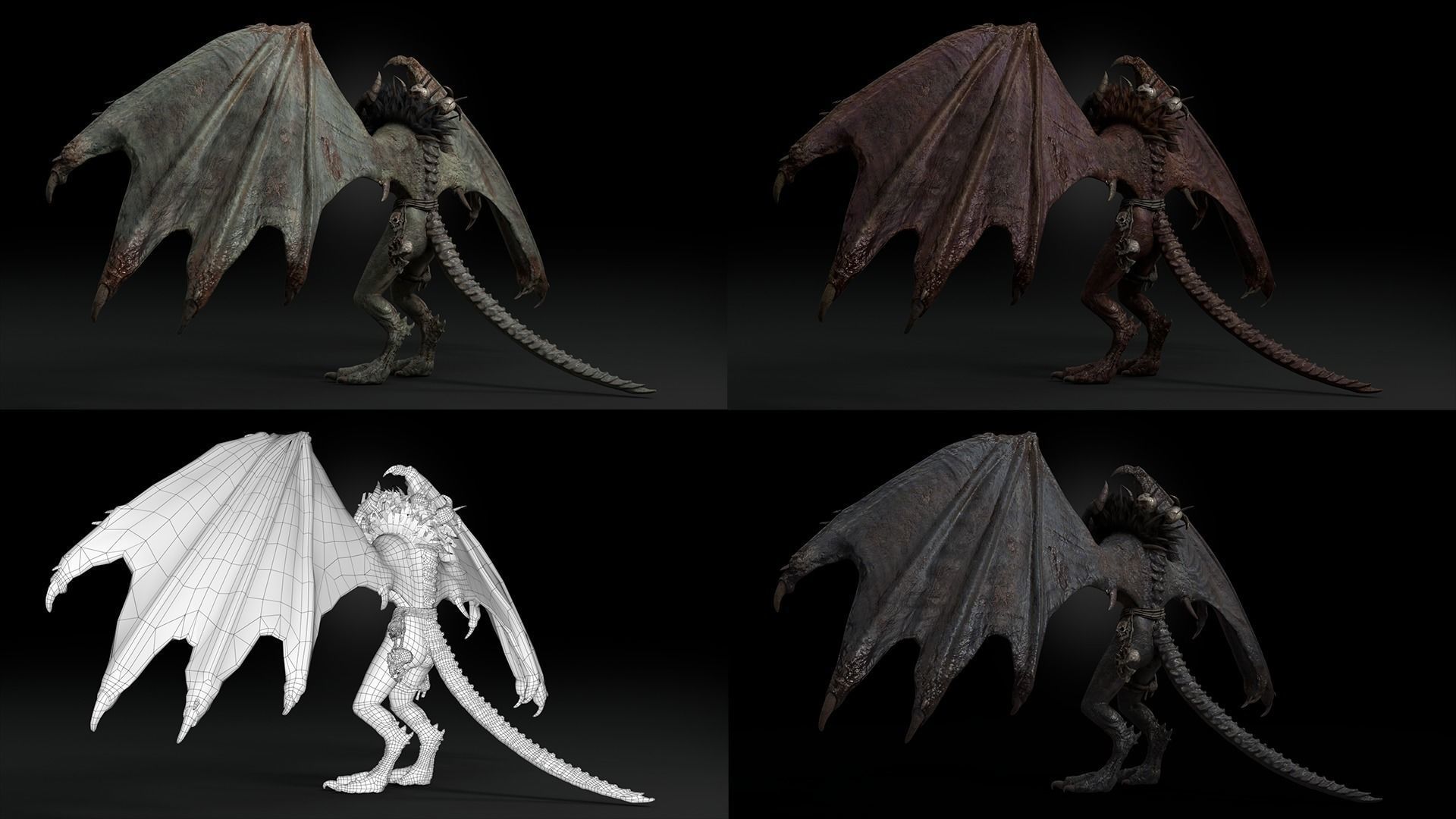 Harpy Vampire Low-poly 3D model_12