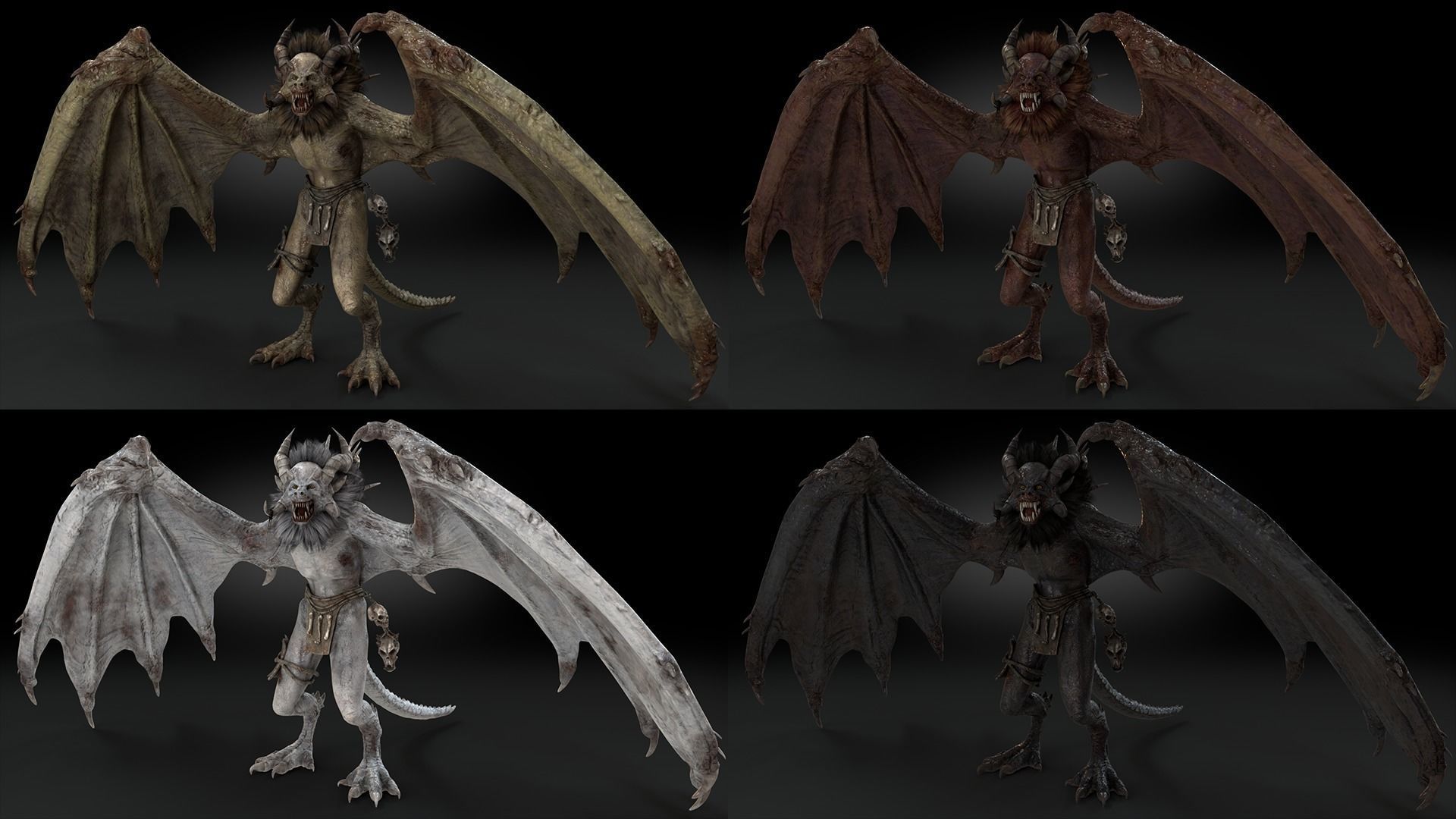 Harpy Vampire Low-poly 3D model_8