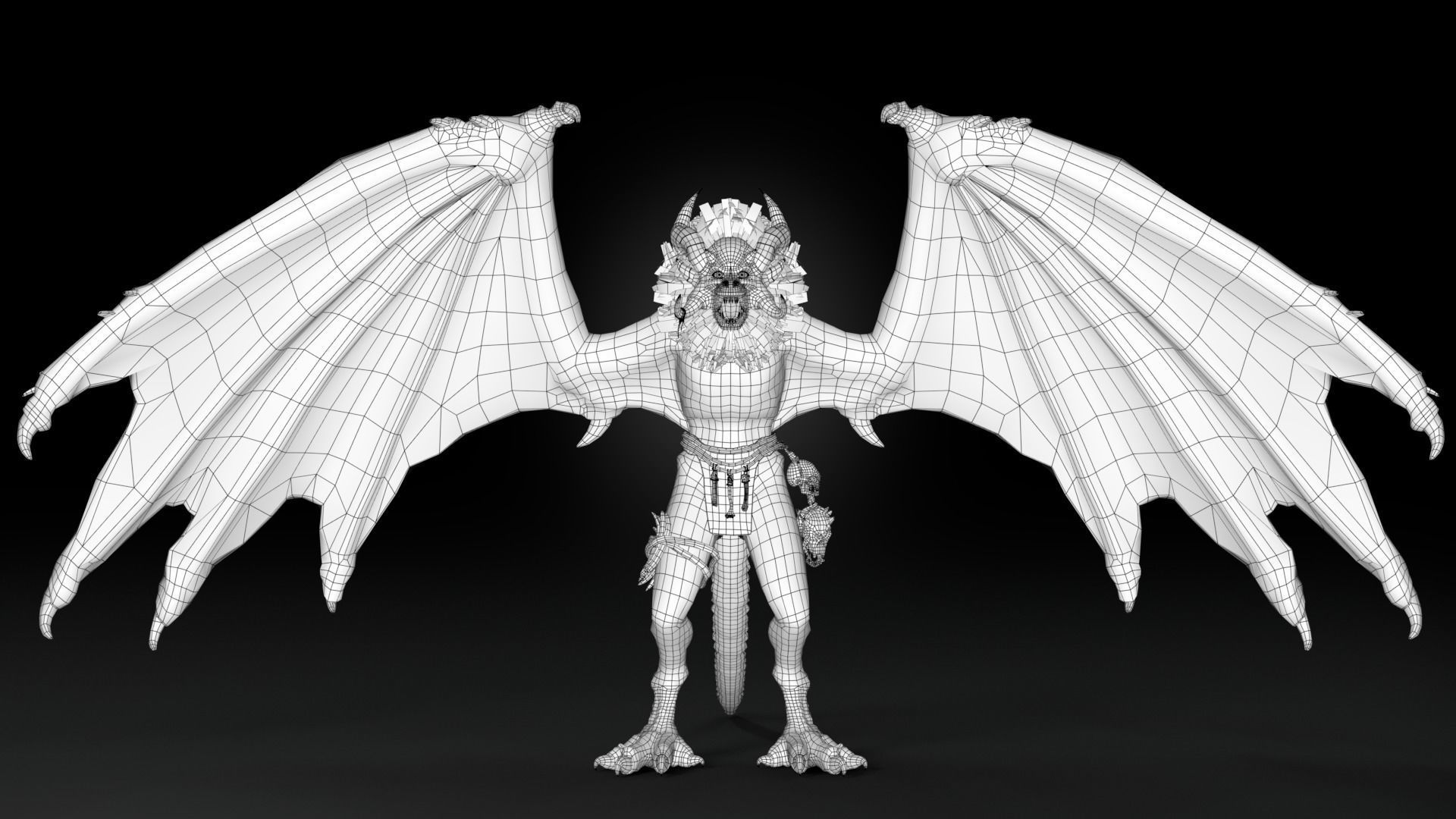 Harpy Vampire Low-poly 3D model_17