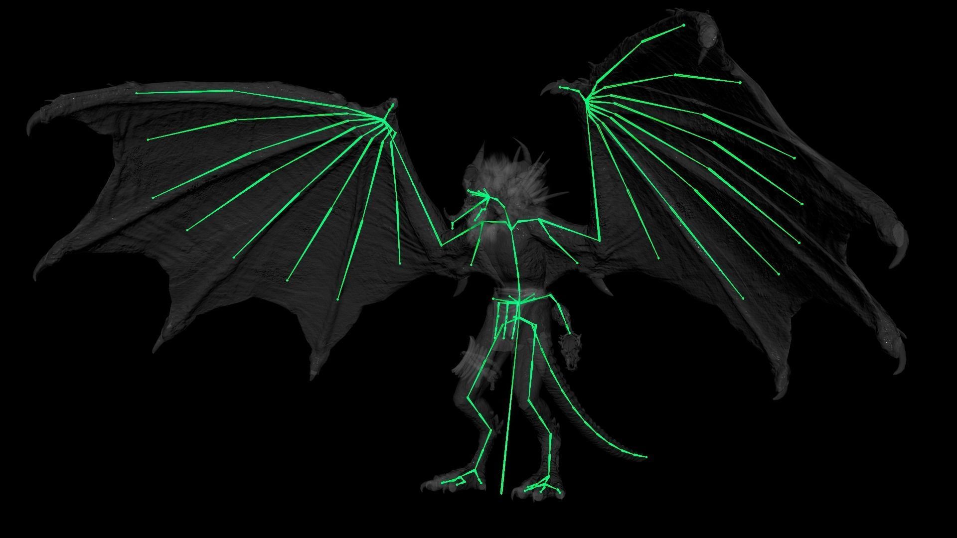 Harpy Vampire Low-poly 3D model_18