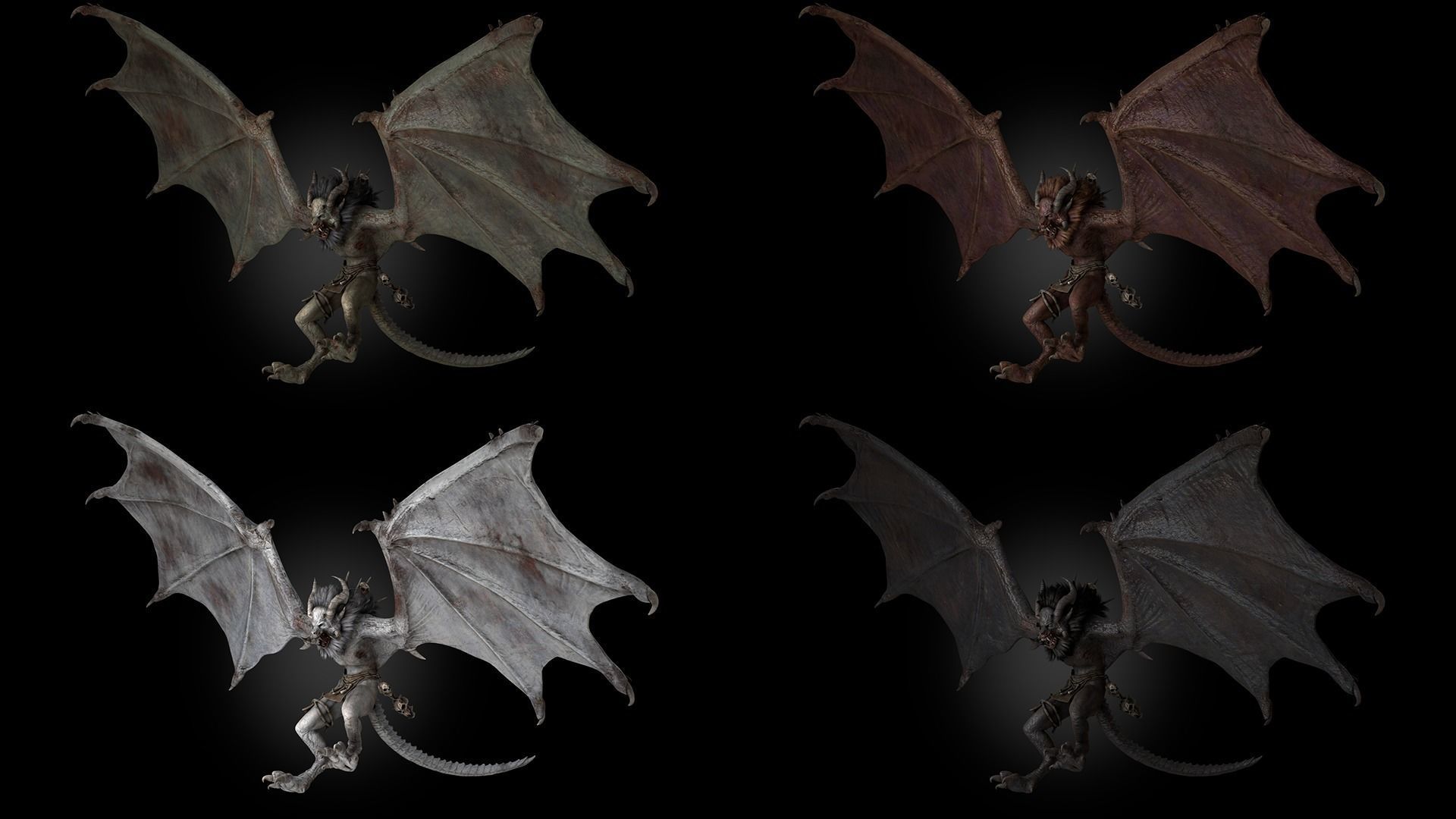 Harpy Vampire Low-poly 3D model_6