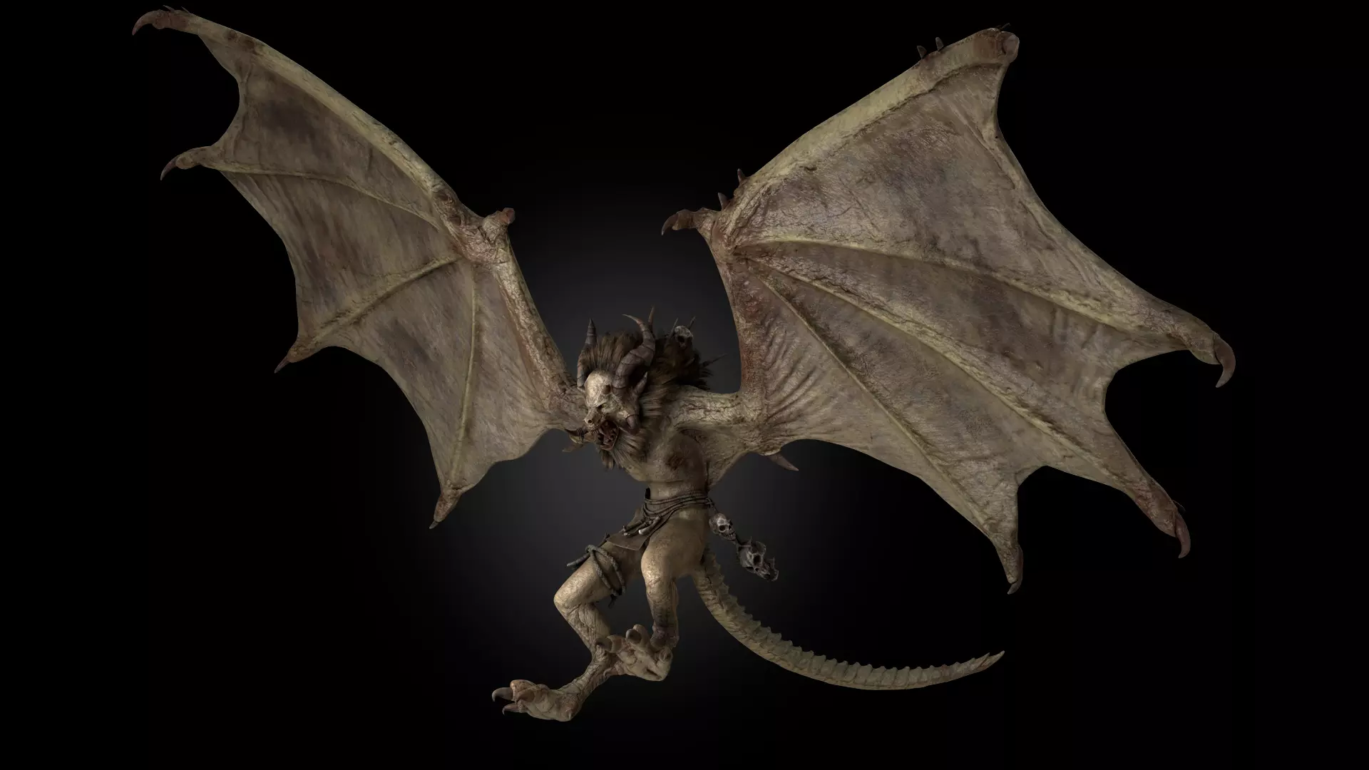 Harpy Vampire Low-poly 3D model_0