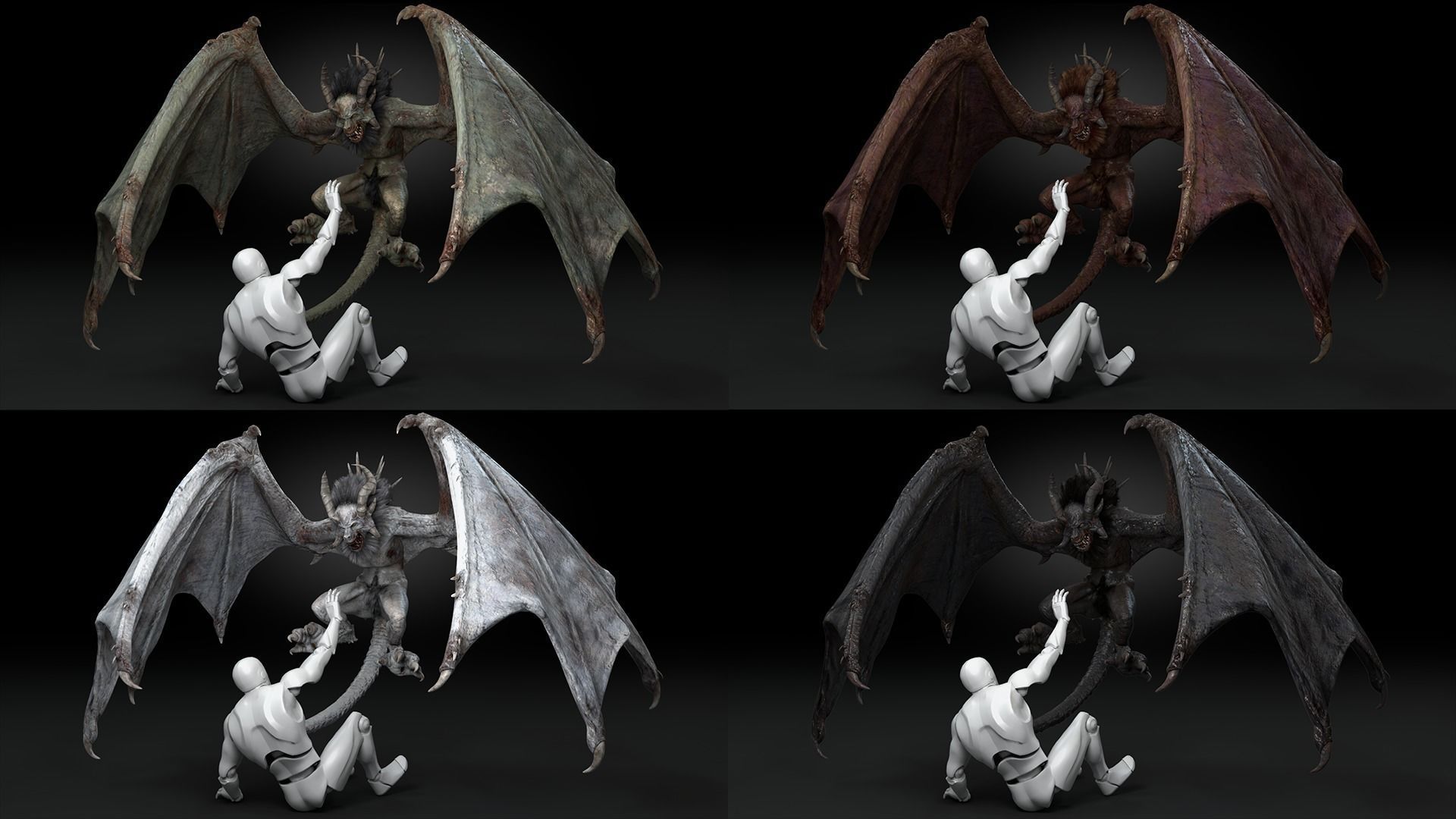 Harpy Vampire Low-poly 3D model_5