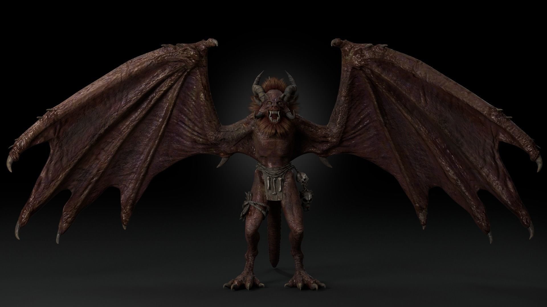Harpy Vampire Low-poly 3D model_9
