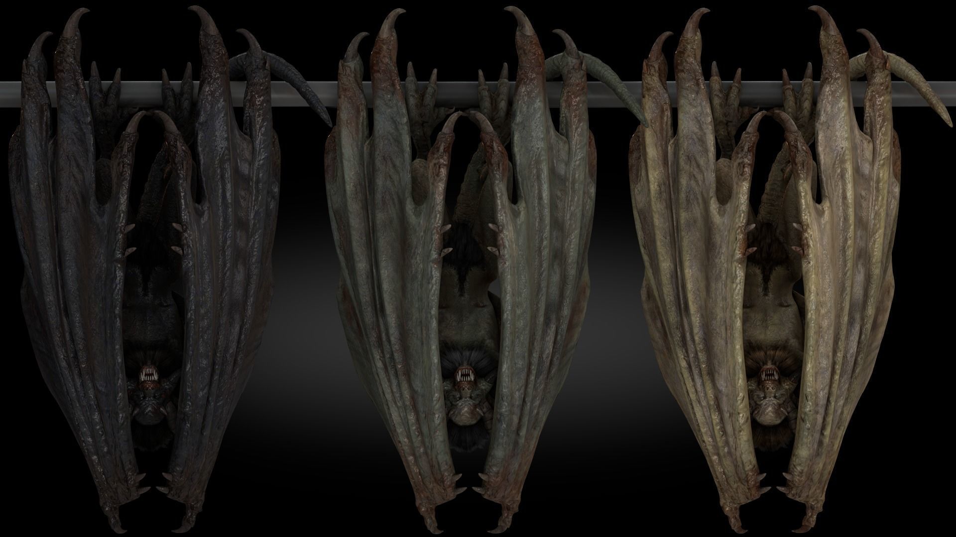 Harpy Vampire Low-poly 3D model_14