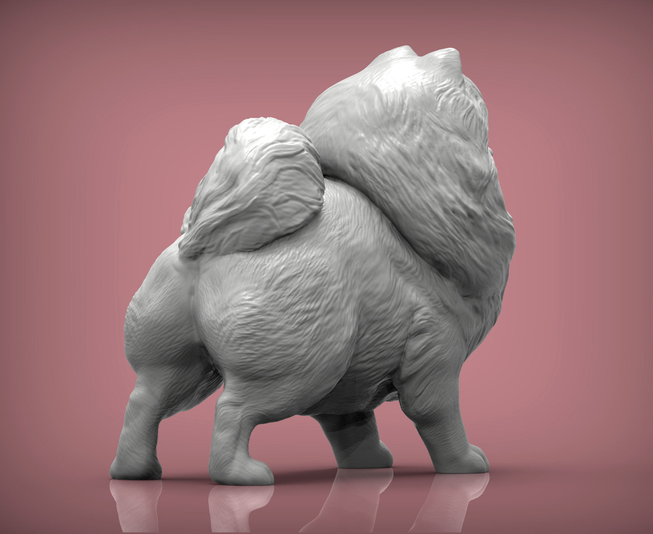 Pomeranian figurine 3D print model_4