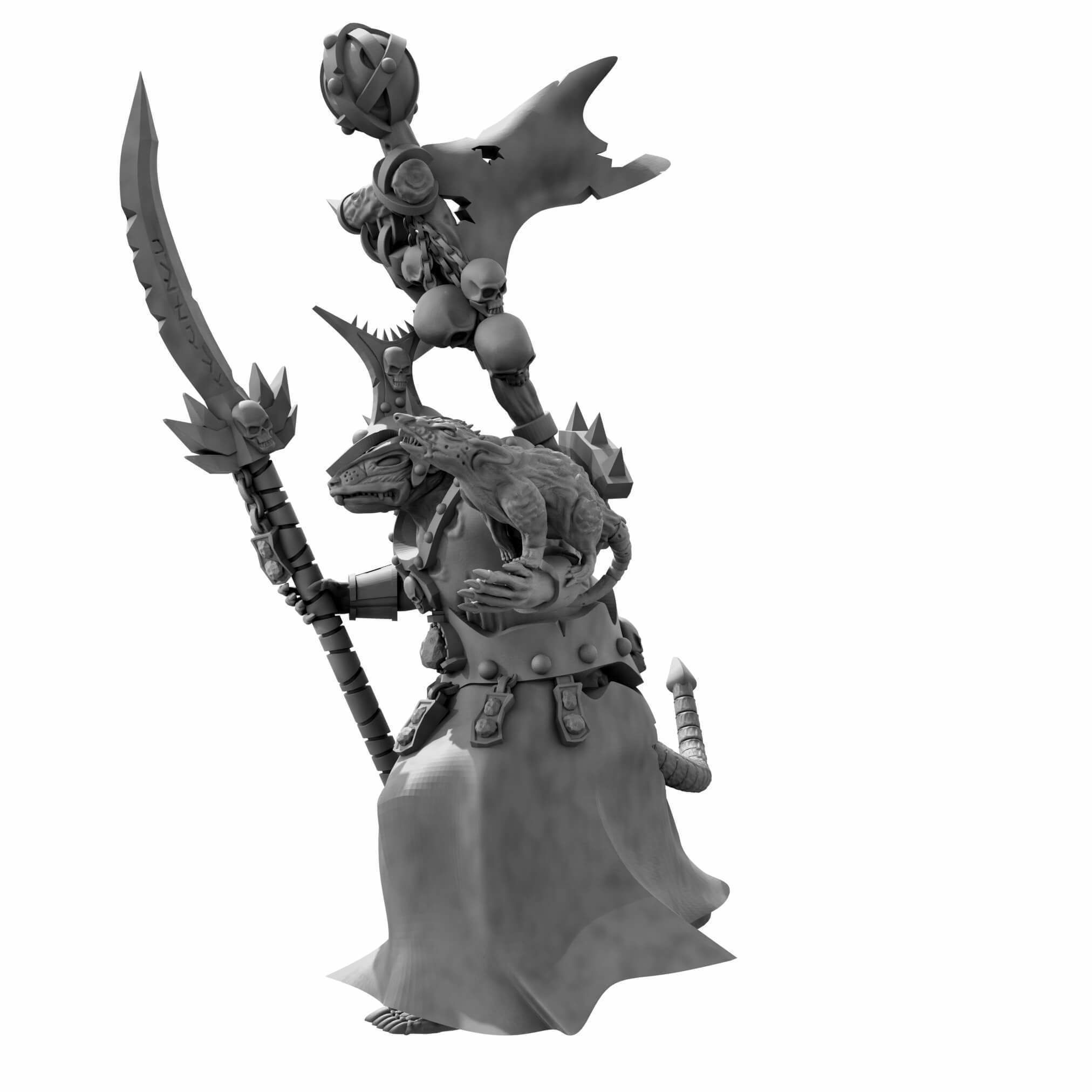 Lord Of Rats Rat Swarms Leader Multiple poses and weapons 3D print model_19